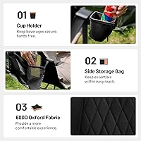 Vista 8 de TIMBER RIDGE Silla de camping hamaca con respaldo ajustable, hamaca plegable resistente que soporta 300 libras, silla hamaca portátil para camping