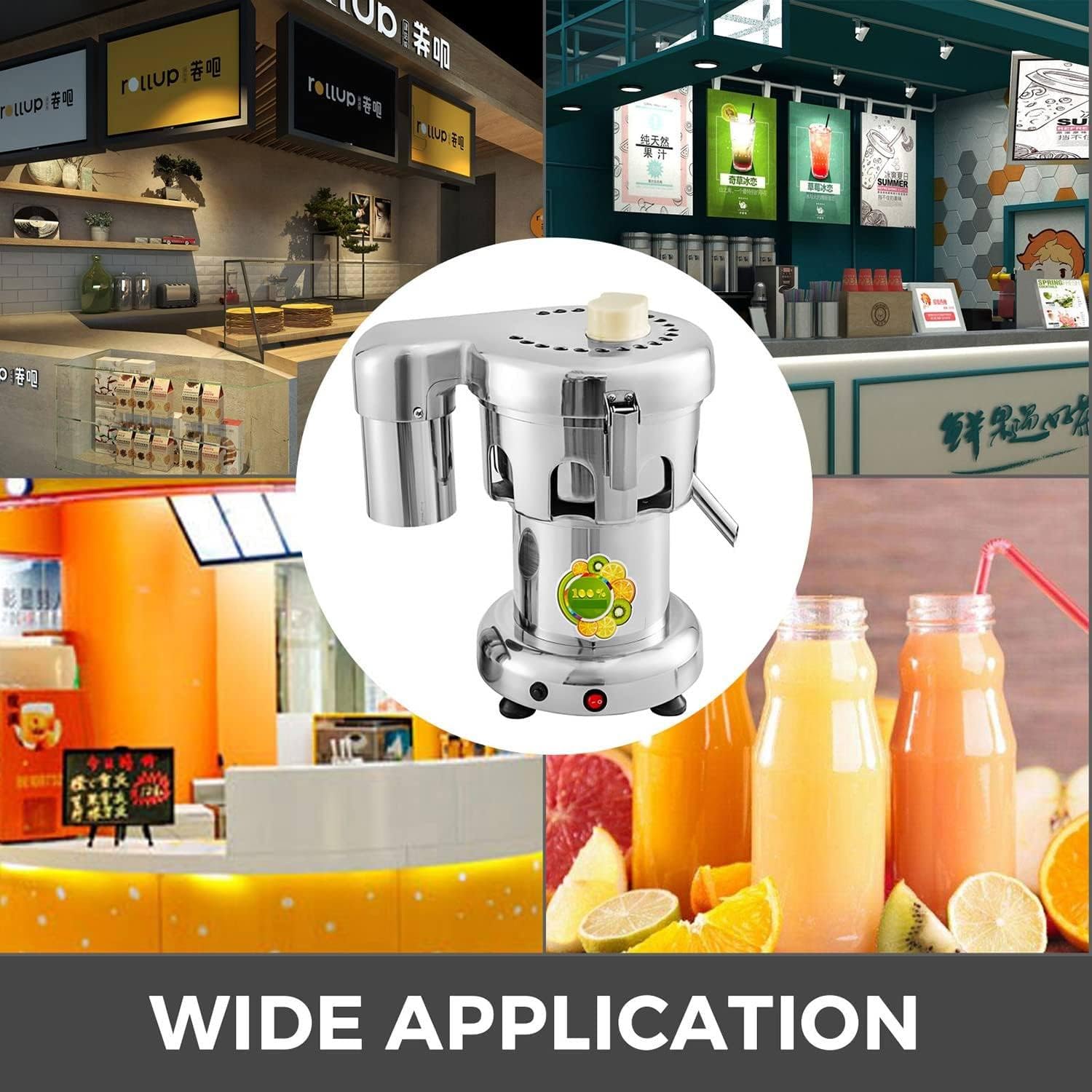 Heavy Duty Cold Press Electric Juicer Machines, Commercial Juice, 370W Stainless Steel Centrifugal Juice Juicing for Nutrient Fruits and Vegetables, Industrial Grade Juicer