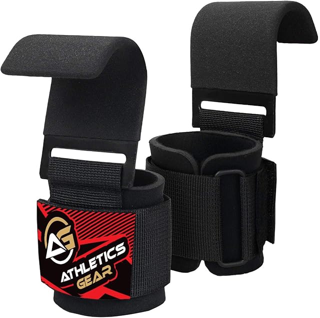 Heavy Duty PRO Weight Lifting Hooks Straps (Pair) - Weightlifting Gloves for Power Lifting Deadlifts Wrist Wrap Support Workout