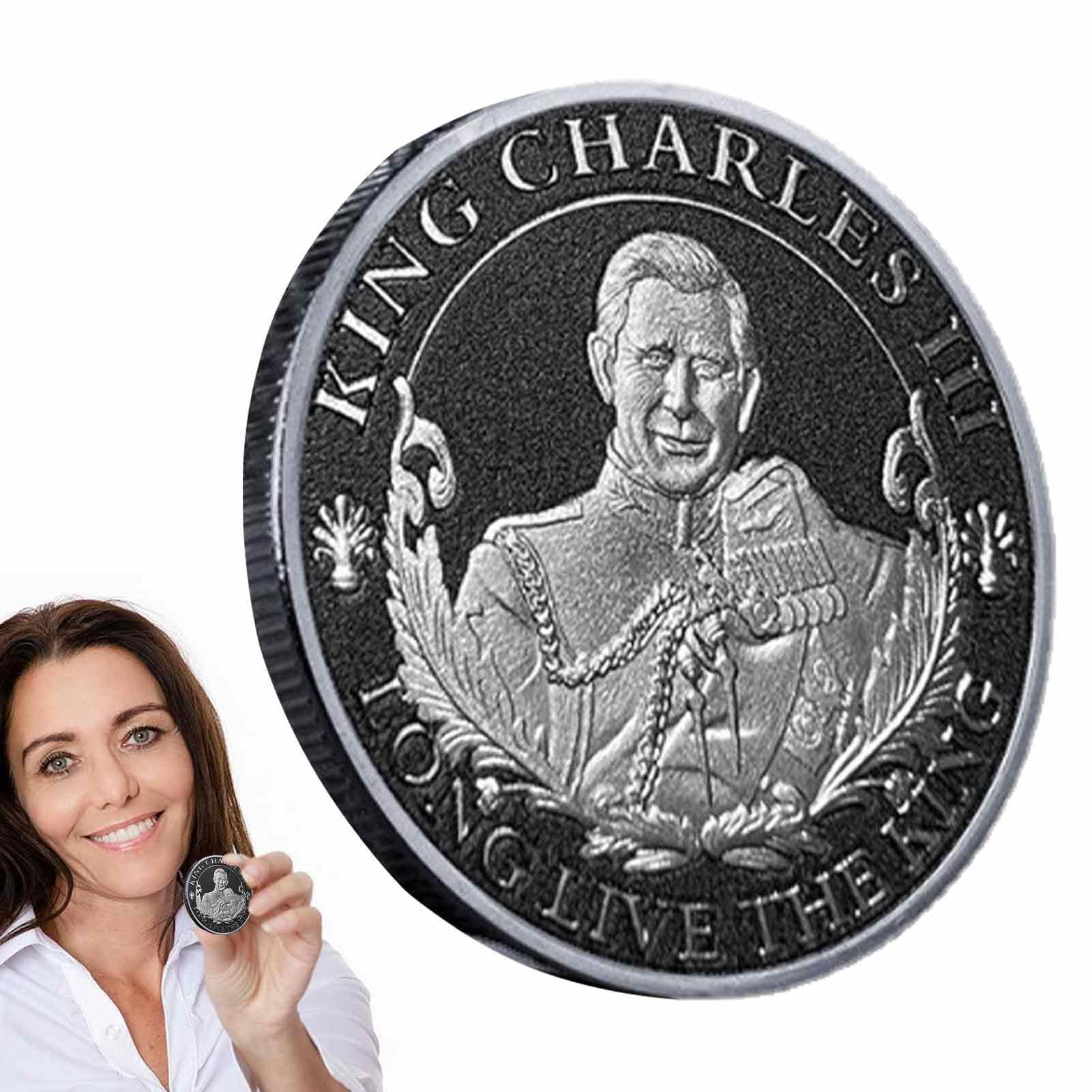 Amazon.co.jp: キング チャールズ コイン、キング チャールズ 3 世記念メタル コイン、英国キング ステレオ エンボス カラー  コロネーション コイン コレクター向け、キング オブ 英国 チャレンジ コイン キーチェーン クラフト お土産 ギフト : ホビー