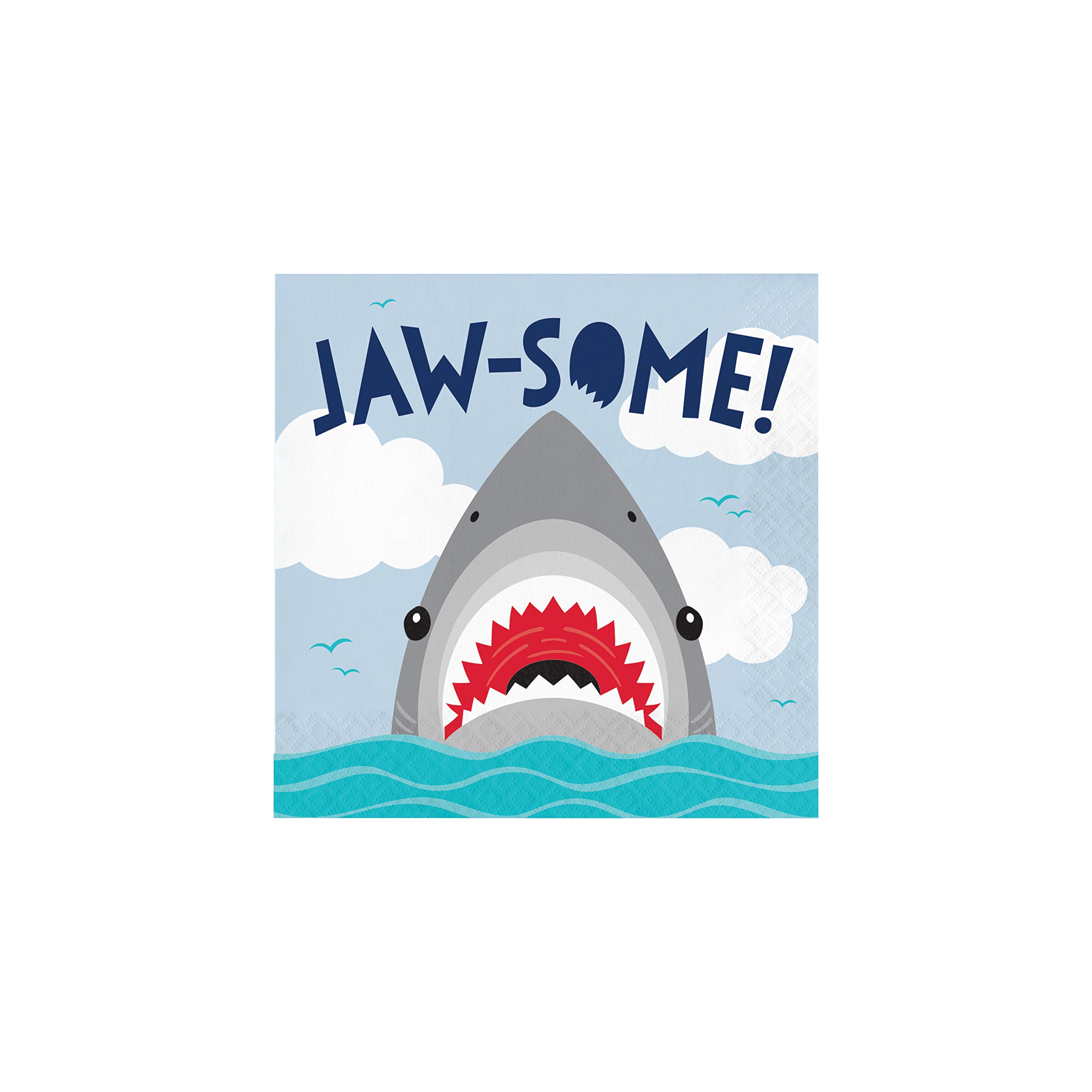 Shark party jaw-some napkins, 16 ct