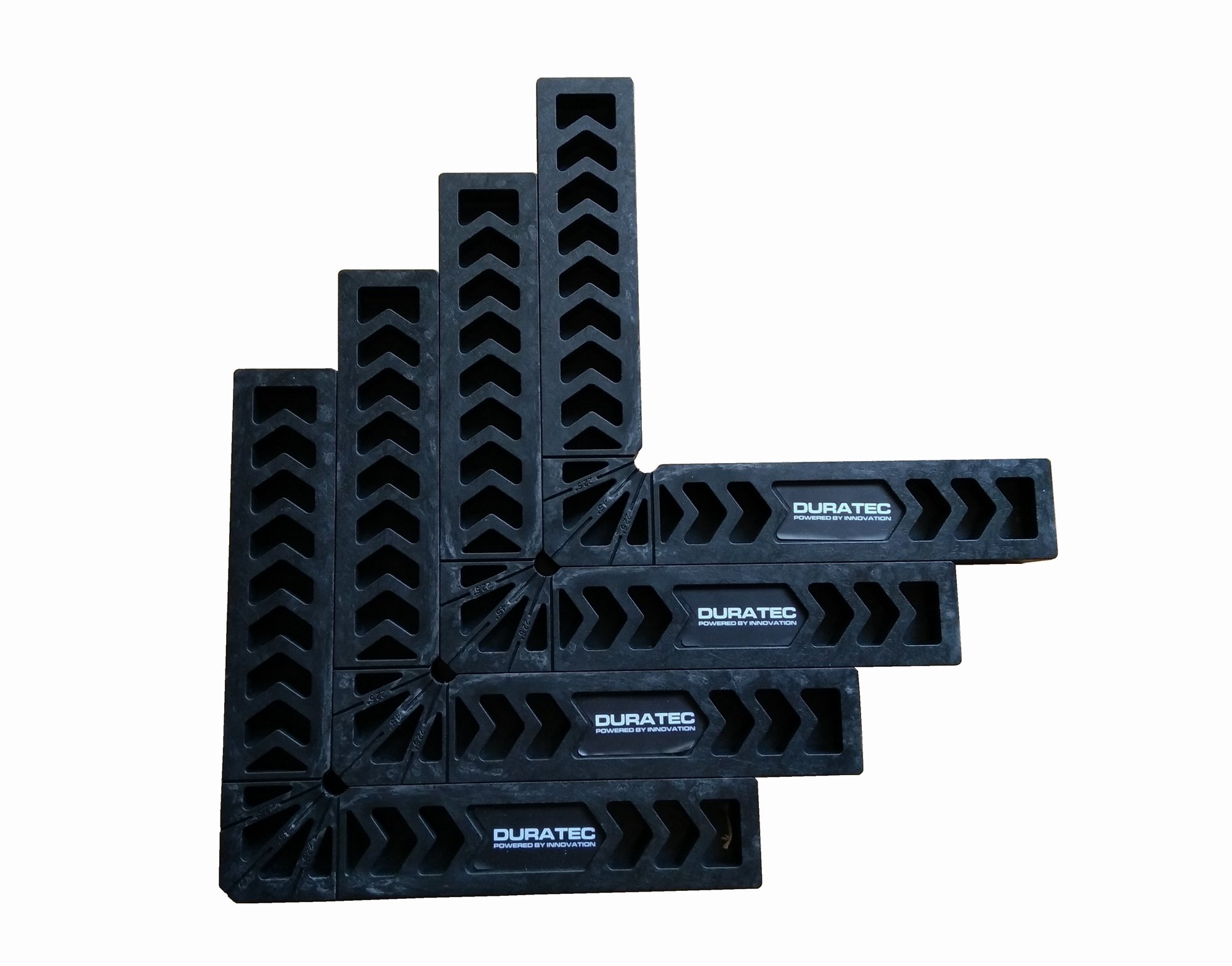 Duratec Positioning Squares, Woodworking Tool, Clamping 90 Degree Angles for Picture Frames, Boxes, Cabinets or Drawers (8 Inch Set of 4, Black)