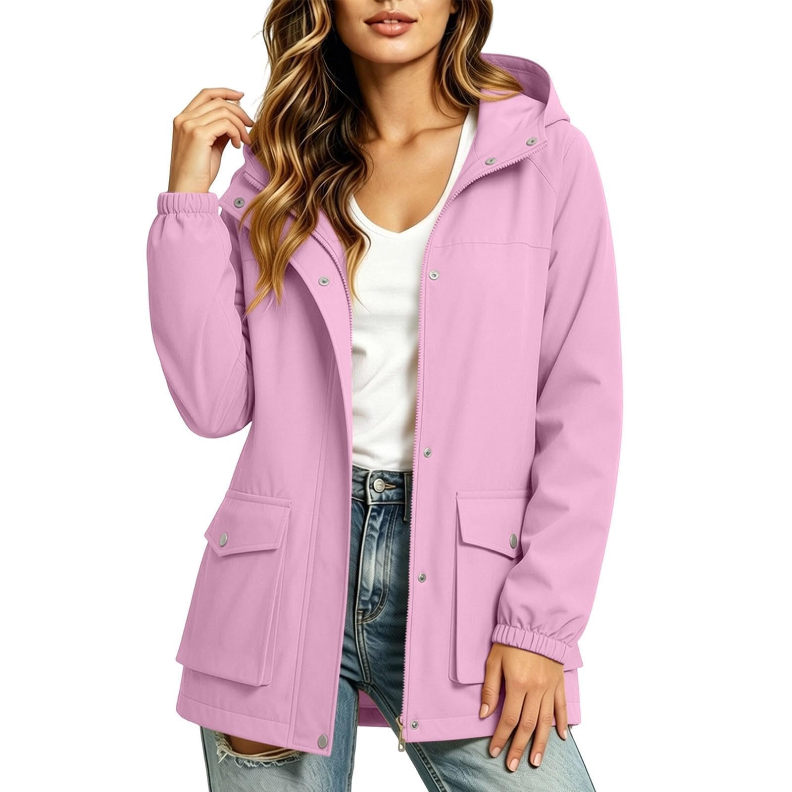 Chubasquero transpirable para mujer, chaqueta con capucha para mujer