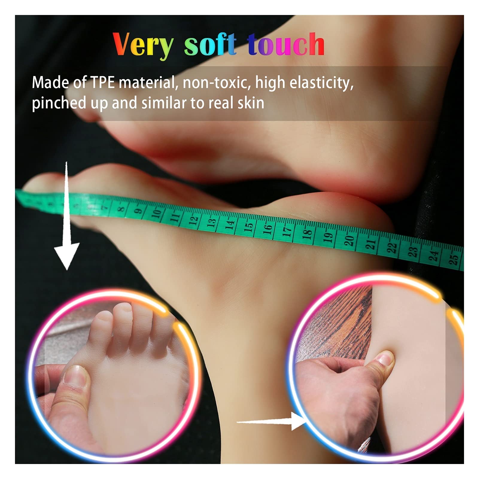 Manekin Model stóp Skarpety do butów Gumowa Plastikowa Silikonowa Żeński Kobiet Męski Fałszywy Paznokci Noga Wyświetlacz Tarsel Kości Koszulki Manekin(Wheat Toes bone,Right foot)