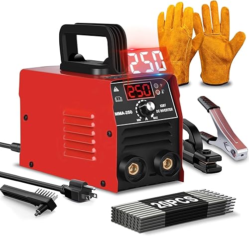 GNI Super Mini Máquina de Soldar, 250Amp 20PCS Varillas Máquina Soldadora de Varillas, Máquina Soldadora Portátil ARC 110V, Soldador Antiadherente