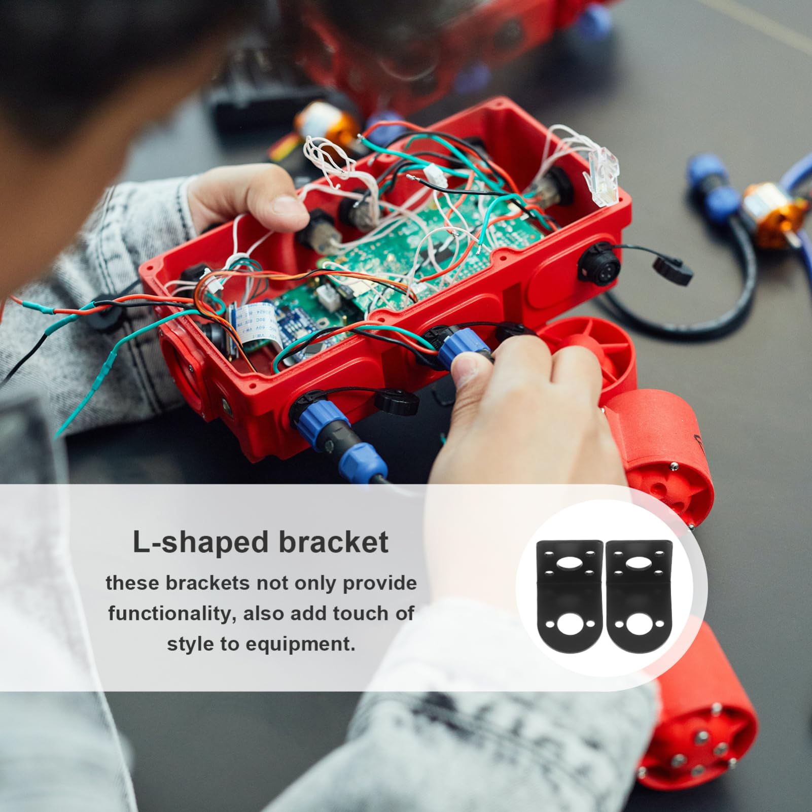 KONTONTY 2pcs Motor Bracket Motor Mounting Holder Mounting Holder for Gear Motor Gear L-Shaped Fixed Seat Motor Fixed Bracket Motor L-Shape Bracket Motor L-Shaped Bracket Black Steel