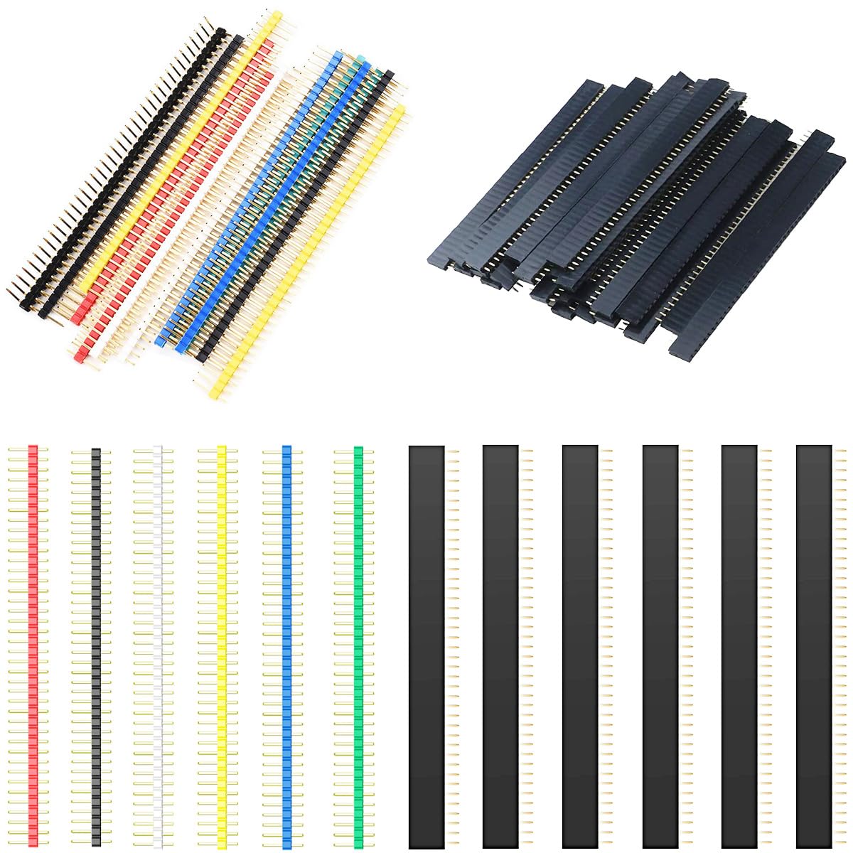 Amazon | Youmile 30個 2.54mmピンヘッダー カラー金メッキピン