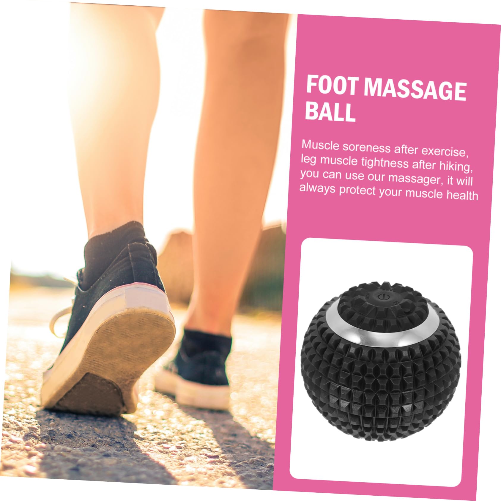 Pelota De Masaje De Pies Eléctrica Para Relajación Muscular Masajeador De Pies Función De Relajación Para Uso Casa o Gimnasio Negro