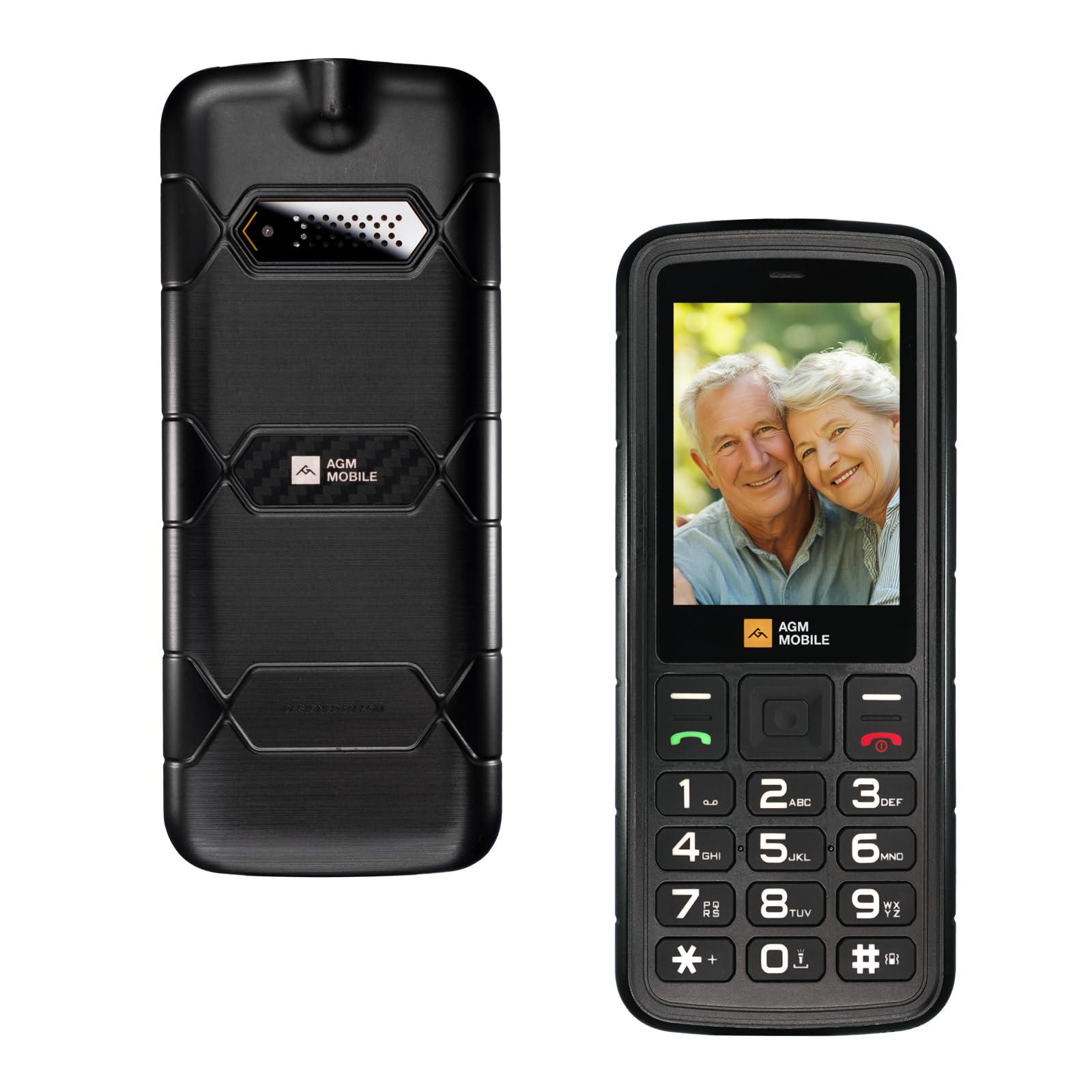 AGMM9 Feature Phone, 4G LTE Unlocked Dual SIM, 3 Card Slots/128GB TF Expand, Large Buttons & Font, Speed Dial, Rugged Basic Cellphone with FM Radio & Flashlight, IP68 Waterproof/Drop-Proof/Dustproof