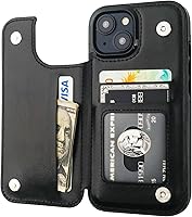 Vista 1 de ONETOP Compatible con iPhone 15 Funda Tipo Cartera con Soporte para Tarjetas, Funda de Cuero PU con Soporte y Ranuras para Tarjetas, Doble Cierre