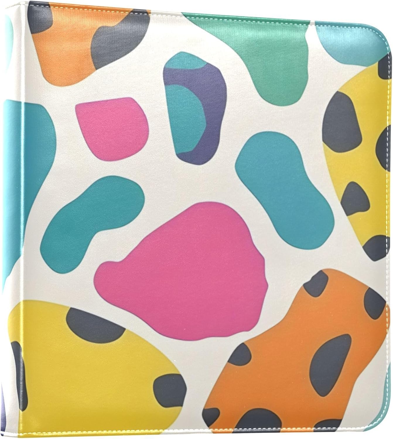 JIPONI Leopard Art Spots Large Photo Album, DIY Leather Cover Scrapbook Albums for 4x6 5x7 6x8 Pictures, Self Adhesive Memory Book for Wedding, Baby, Family