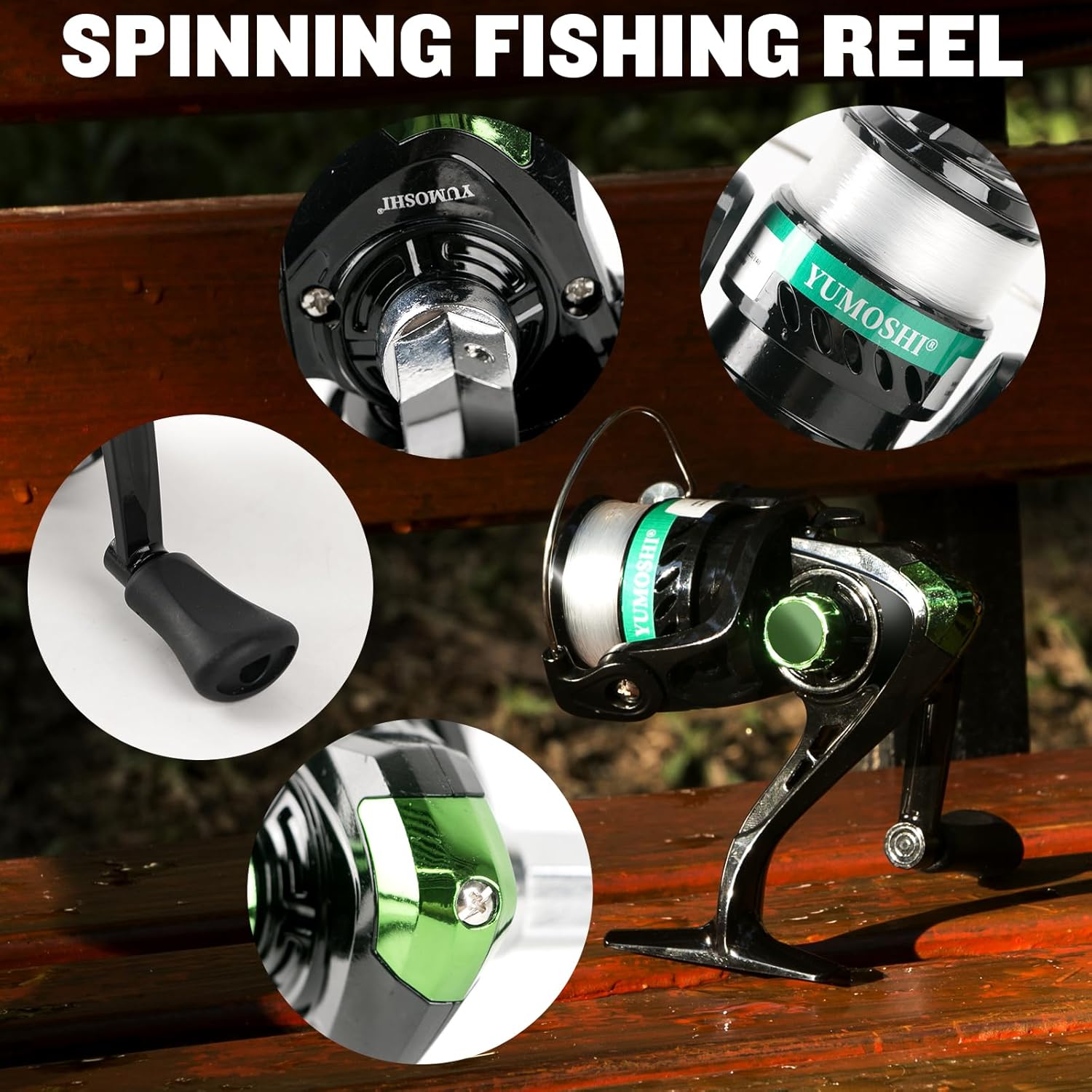 Family Fishing Pole Combo, 2PCS Portable Parent-Child Travel Fishing Kit, 6.89FT 4.92FT Telescopic Fishing Rod Spinning Reel Spincast Reel Baits Pliers Fish Lip Gripper Gift for Adults Kids Youth - Image 4