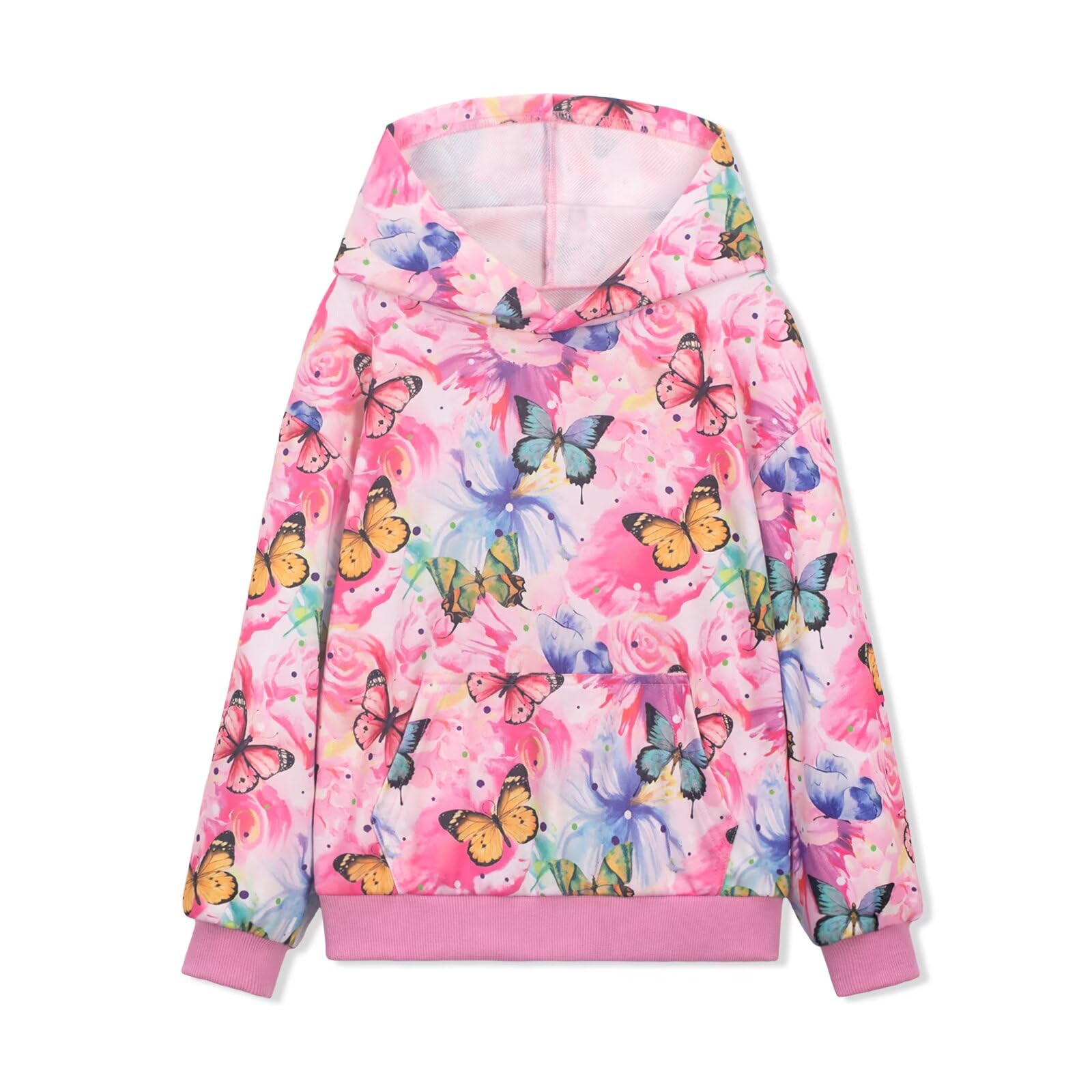 WELAKEN Girls and Toddlers' Pullover Printed Hoodie Sweatshirt with Kangaroo Pocket