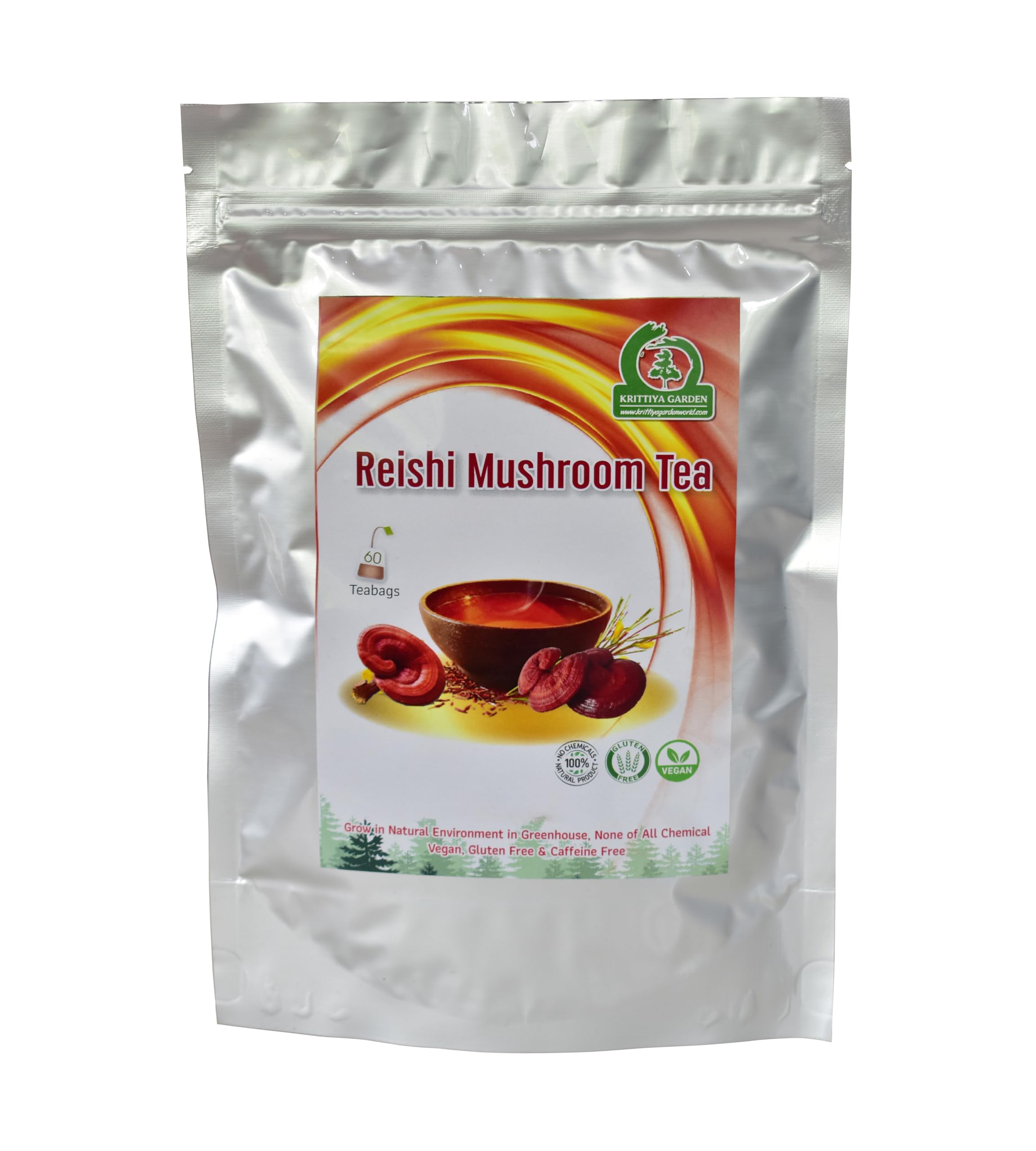 Reishi Mushroom Tea 1.5g X 60-Teabags (Ganoderma Lucidum Lingzhi Mushroom)
