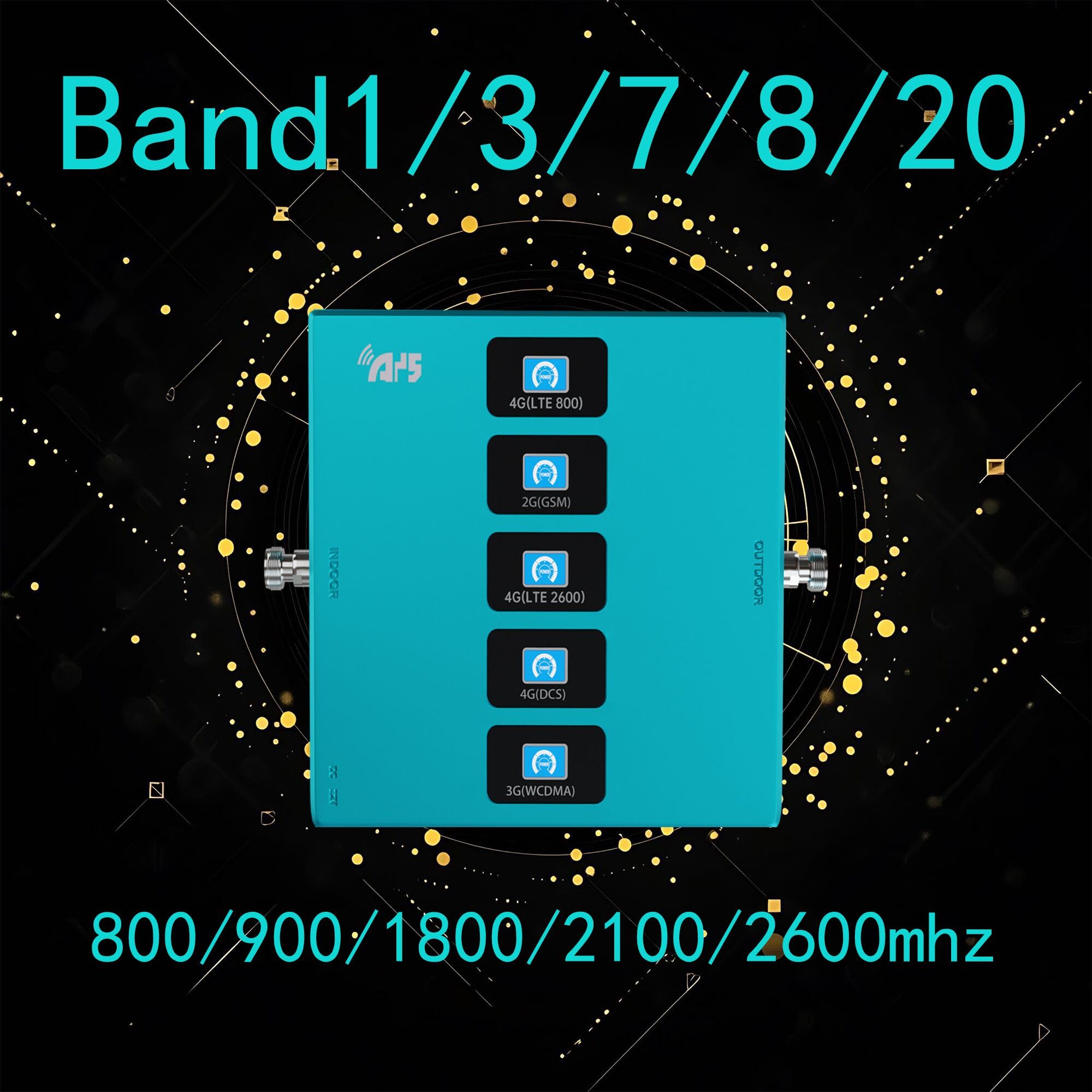 Amplificatore del Segnale 5-Band LTE WCDMA GSM, 4G 3G 2G, Banda 1/3/7/8/20