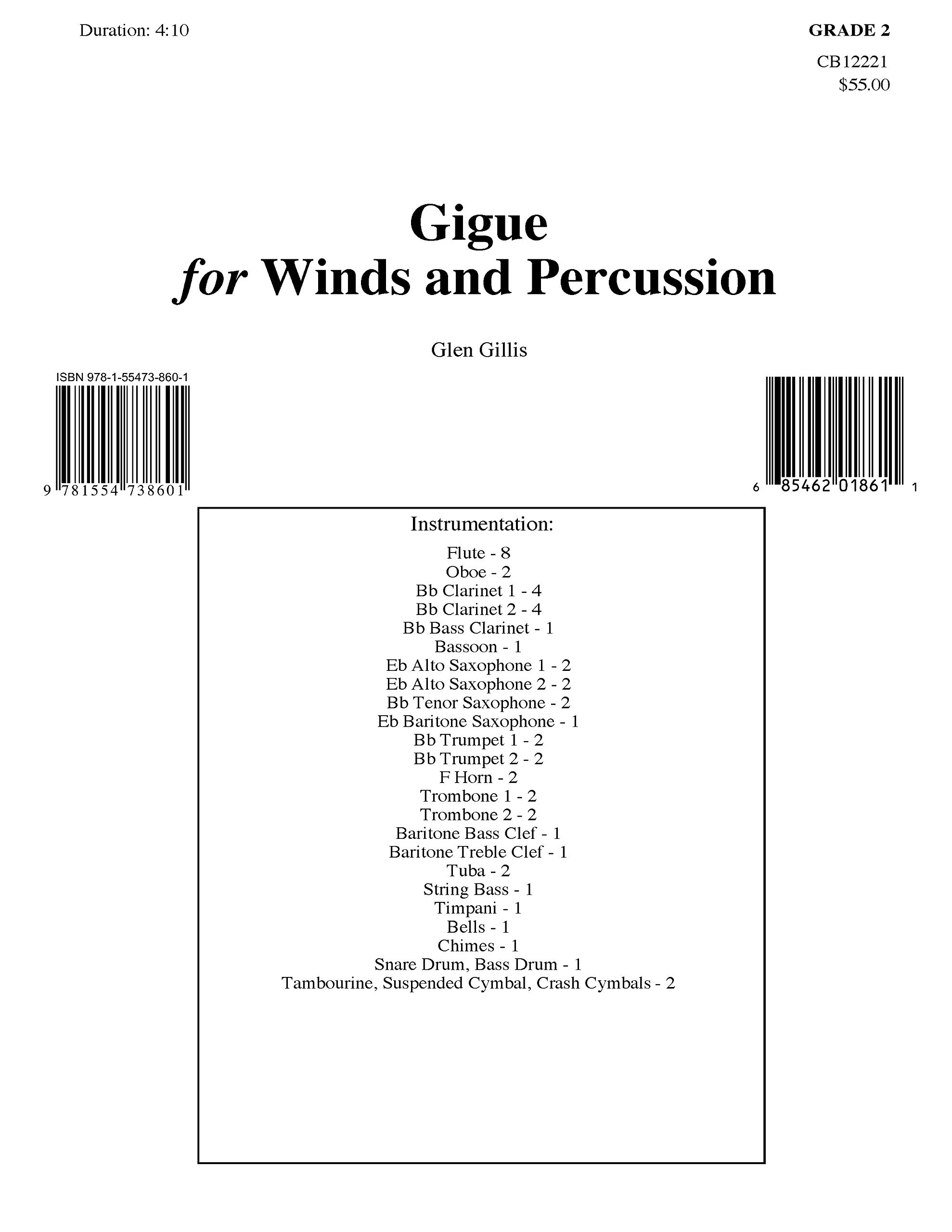 Gigue for Winds and Percussion (Eighth Note Publications)