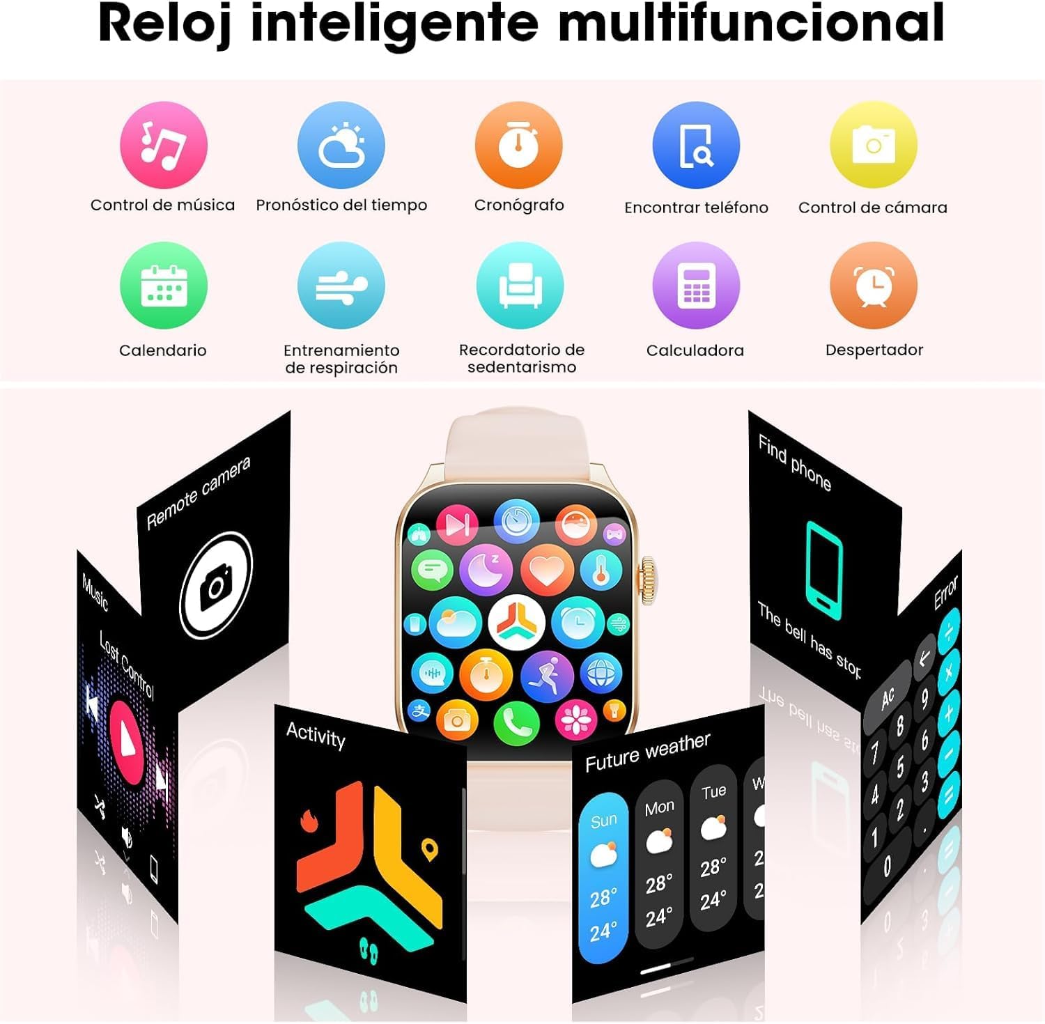 Smartwatch da donna con effetto/risposta alle chiamate, schermo curvo HD da 1,91 pollici, orologio fitness con sonno/cardiofrequenzimetro, 110+ Activity Tracker, impermeabile IP67 Smartwatch