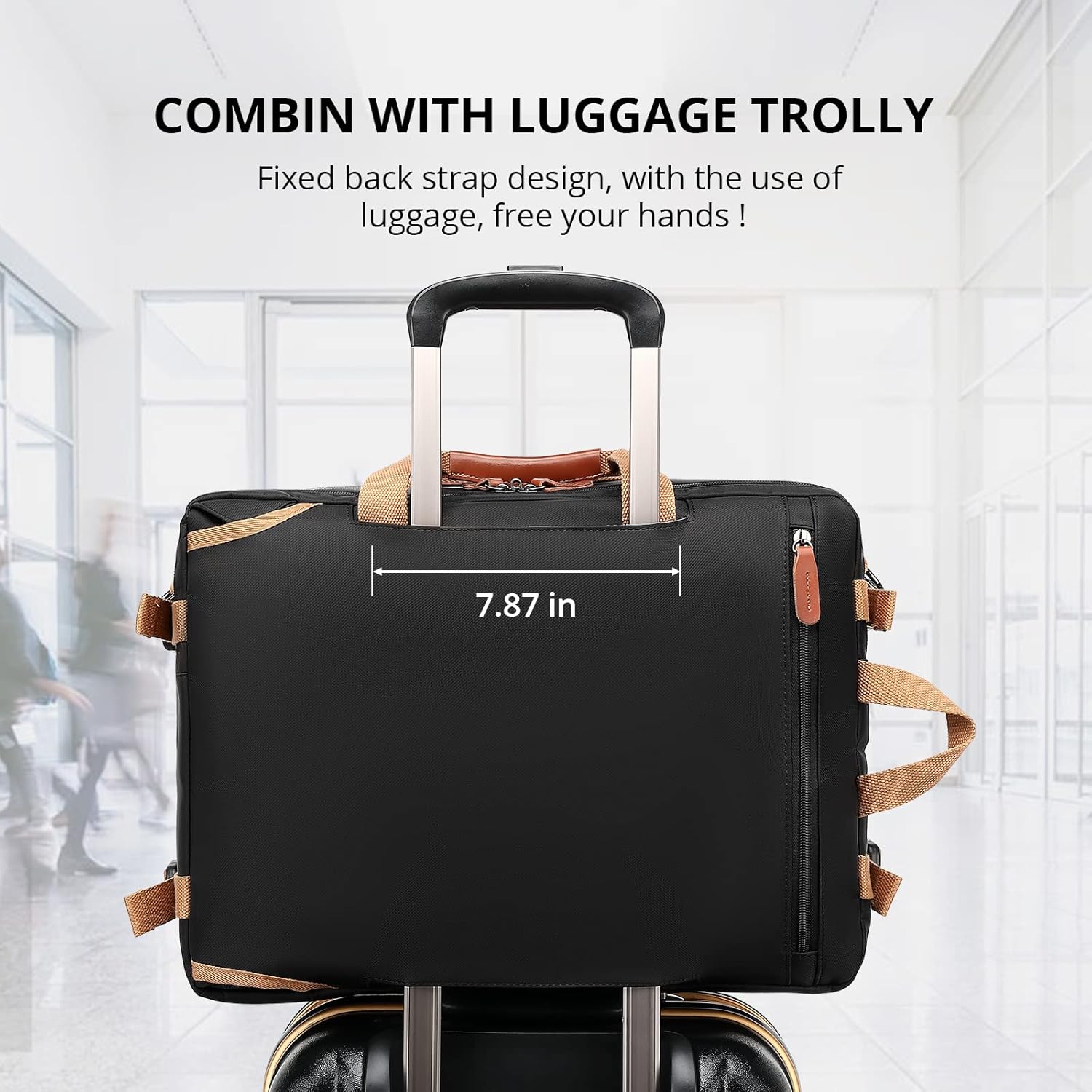 MOLNIA Expandable Laptop Backpack, 3 in 1 Laptop Bag, 17.3 inch Computer Backpack, Multi-functional Travel Bag, 2022 New Version for Business Casual Travel College School, Men/Women,Black - Image 5