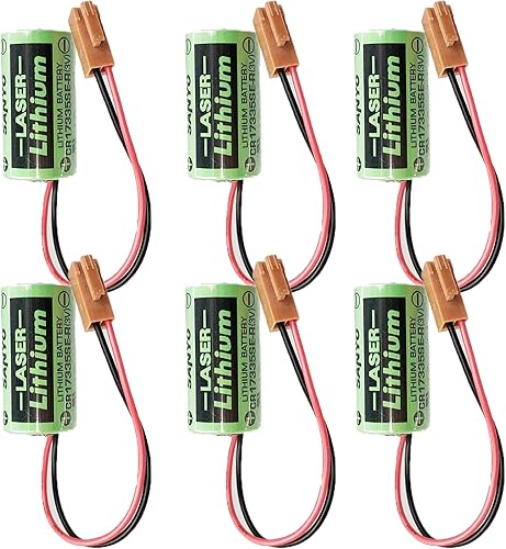 HMH 6 Pack CR17335SE-R Lithium Battery 3V 1800mAh for SANYO CR17335SE-R Battery with Plug