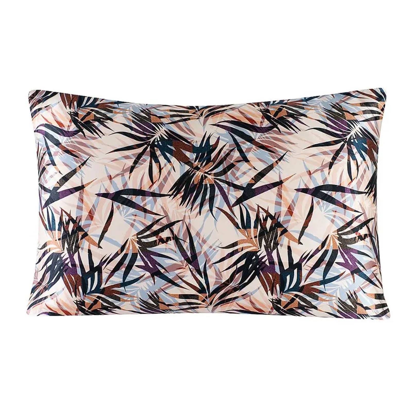 Silk Pillowcase 1 Pair Silk Pillowcase with Hidden Zipper Super Nature Floral Pillow Case for Sleep and Skin Care(1,51x91cm)