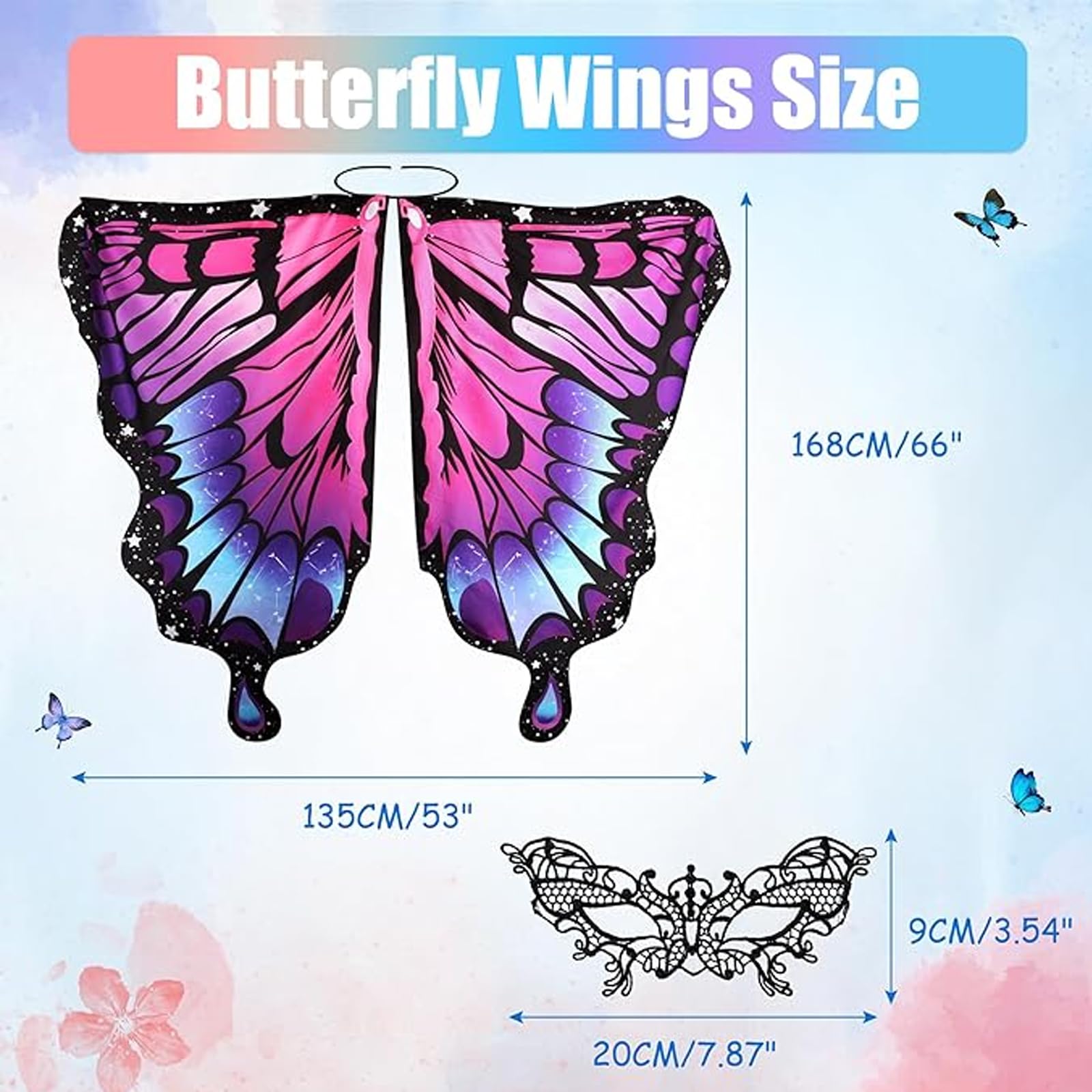 Wsetyy Butterfly Wings Cape - Image 3