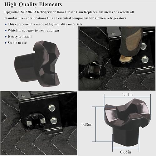 Miniatura 5 de 2 piezas 240328203 para bisagra de puerta de refrigerador, cojinete de cierre de cojinete, repuesto para piezas de refrigerador Frigidaire