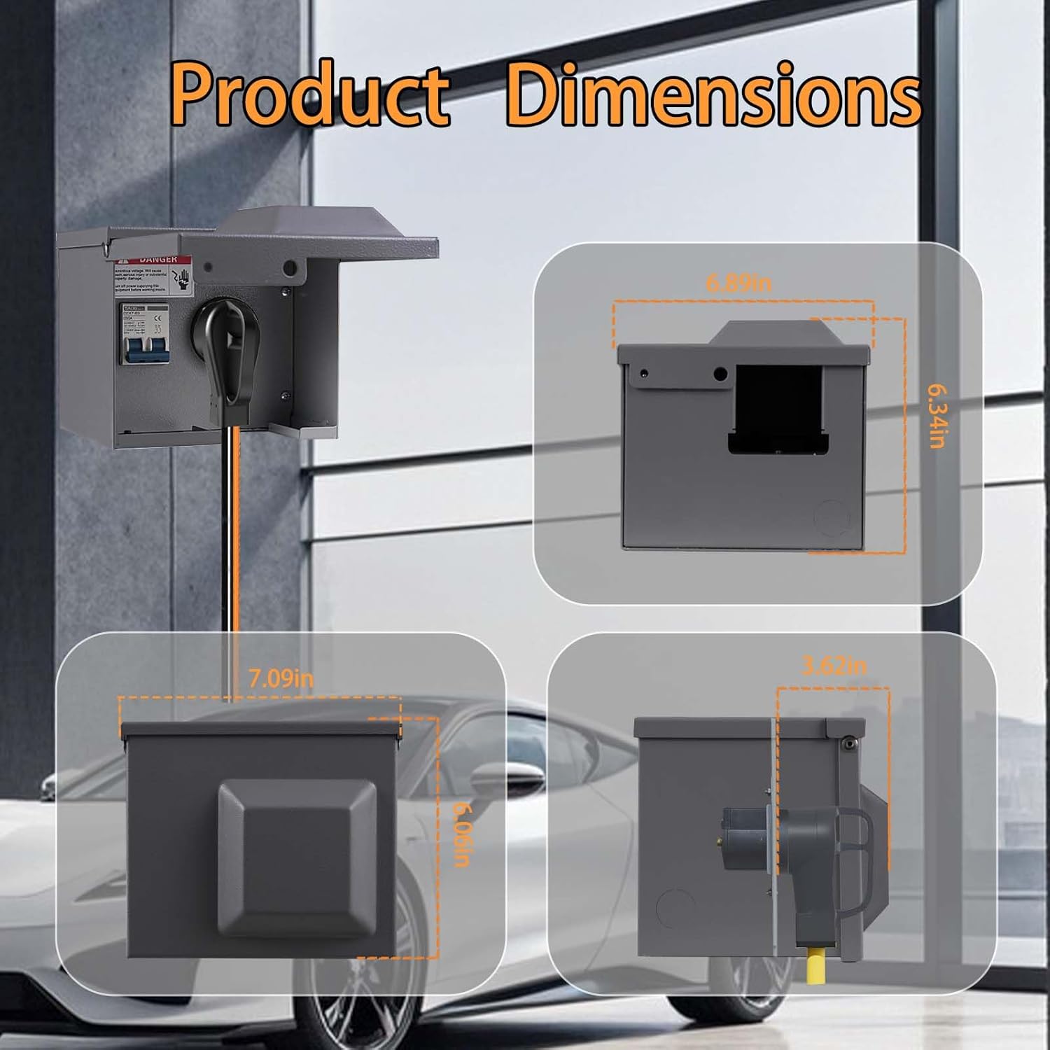 50 Amp Rv Outlet Box with Breaker,Rv Electrical Outlet,UL Listed NEMA 14-50 Outlet Box,Prewired,Weatherproof,Lockable Electrical Power Box for RV Camper Trailer Motorhome - Image 2
