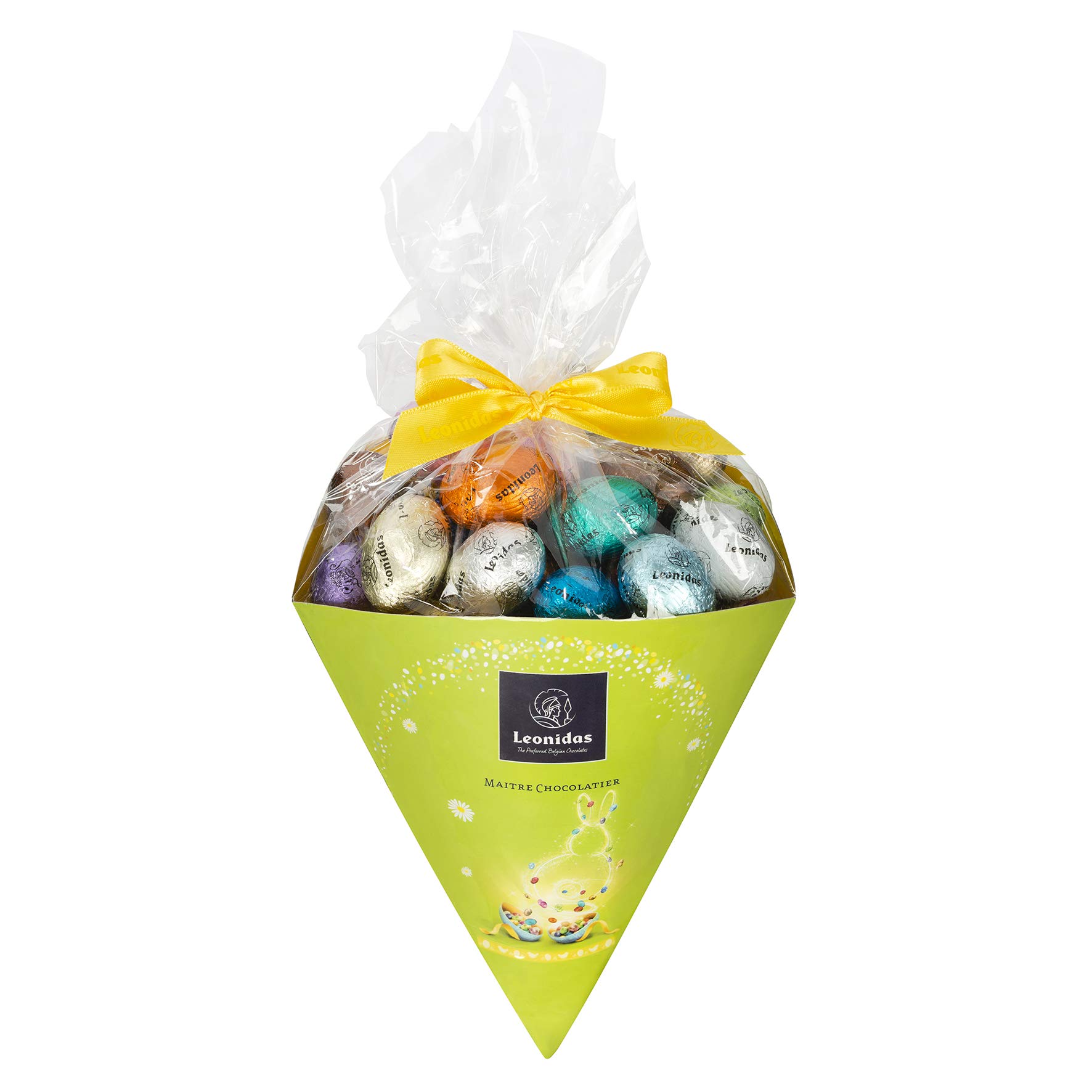 Leonidas Easter Cone, 25 pc Milk, Dark & White Assorted Mini Eggs