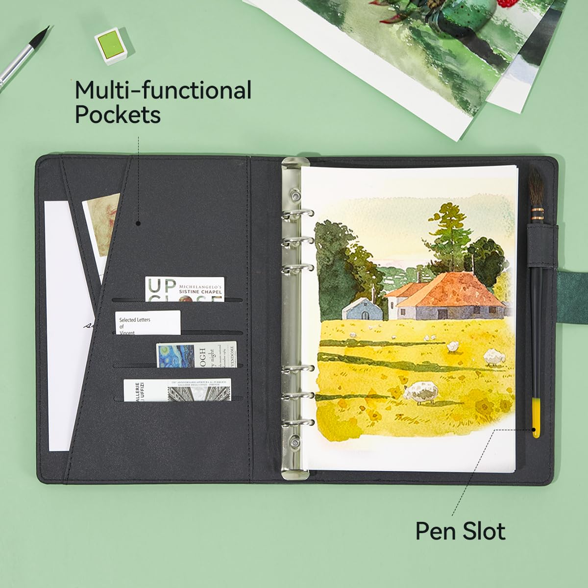 Lightwish Carnet De Croquis Aquarelle 100% Coton Sans Acide, 300 G/m², Presse à Froid Pour Artistes, Adultes, étudiants, 20 Feuilles, 23,5 X 16,5 Cm