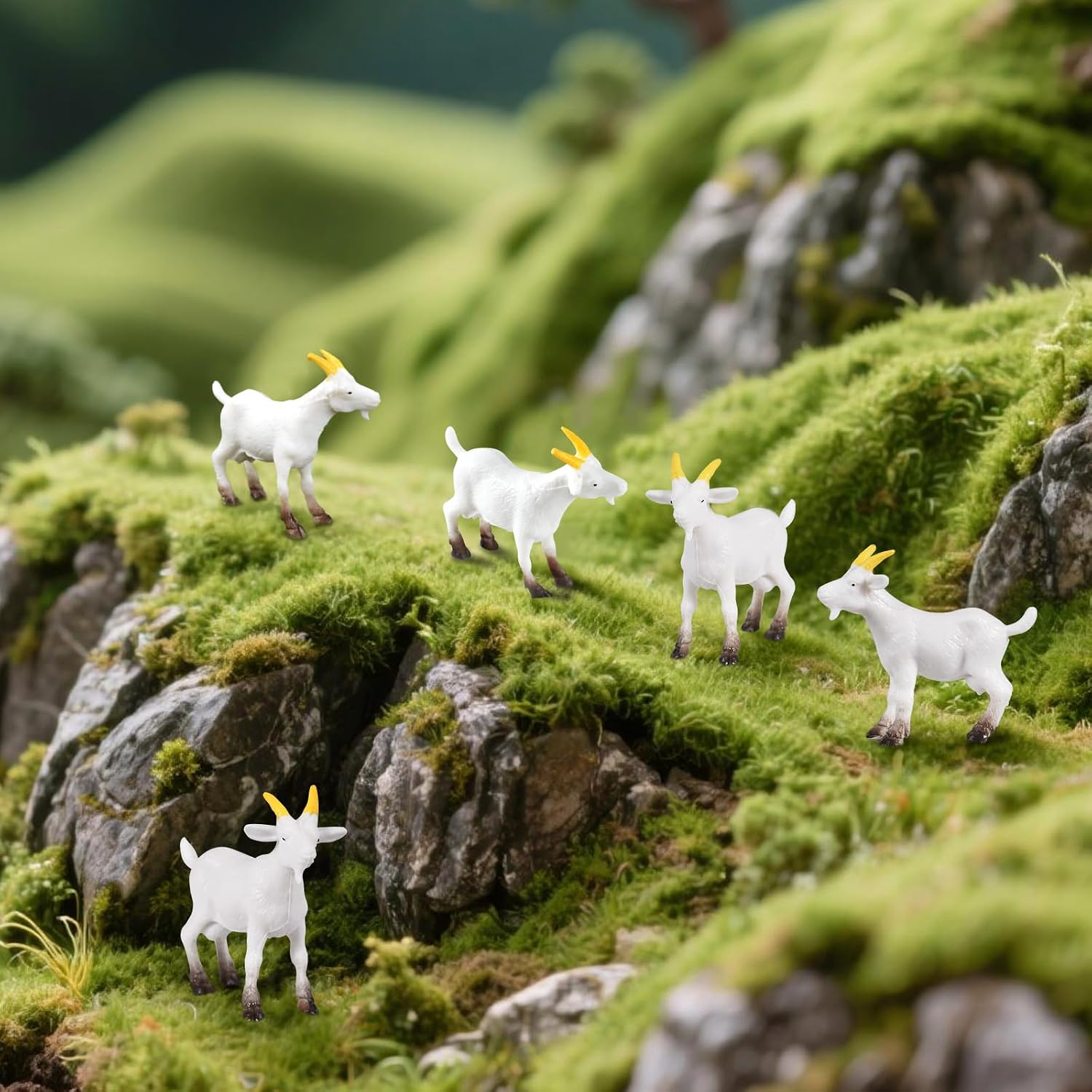 50 Pcs Miniature Goat Figurines Animal Figurines Set Plastic Realistic Mini Resin Lamb for Micro Landscape Fairy Garden Decor DIY Props image 5