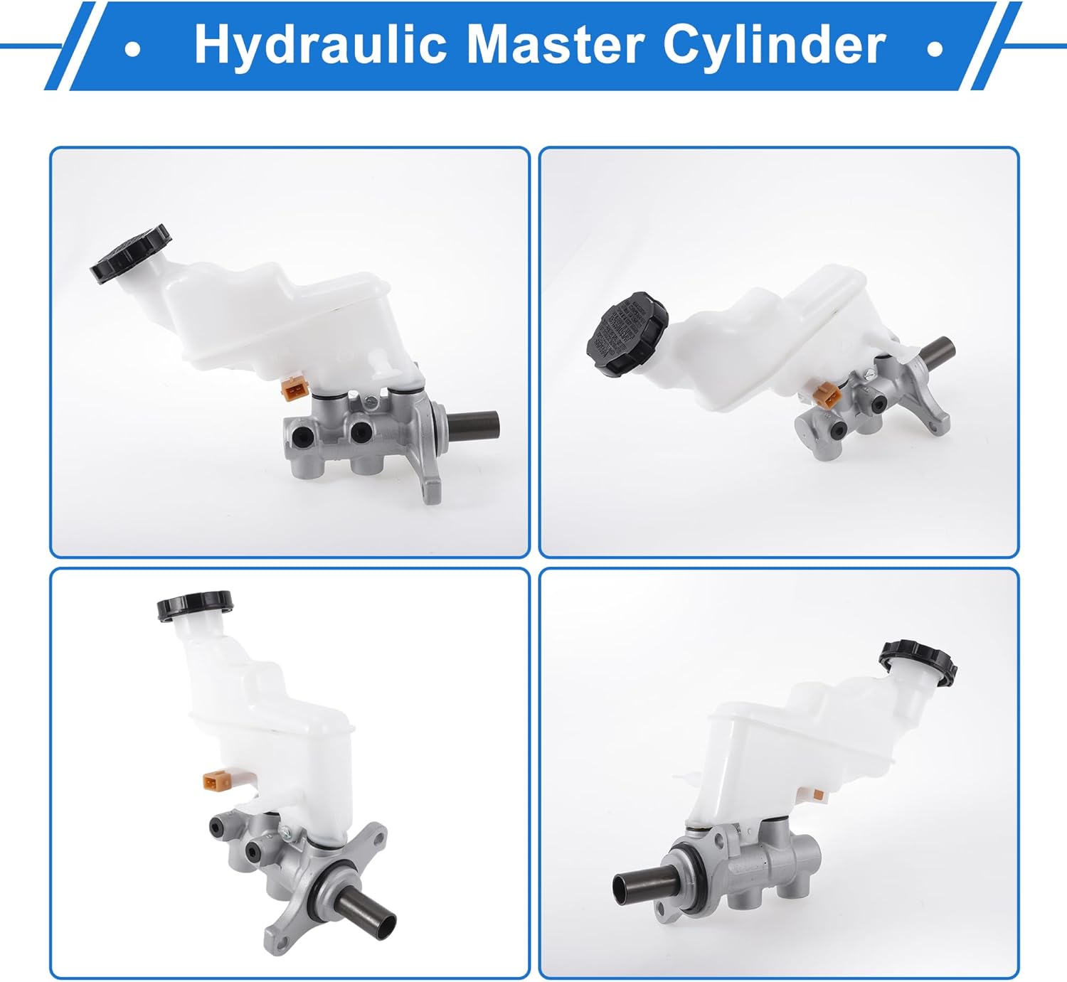 Brake Master Cylinder with Reservoir No.585101R100 for Kia Rio 2011-2017 Hydraulic Master Cylinder Silver Tone,White Aluminum Alloy,Plastic 1 Pc