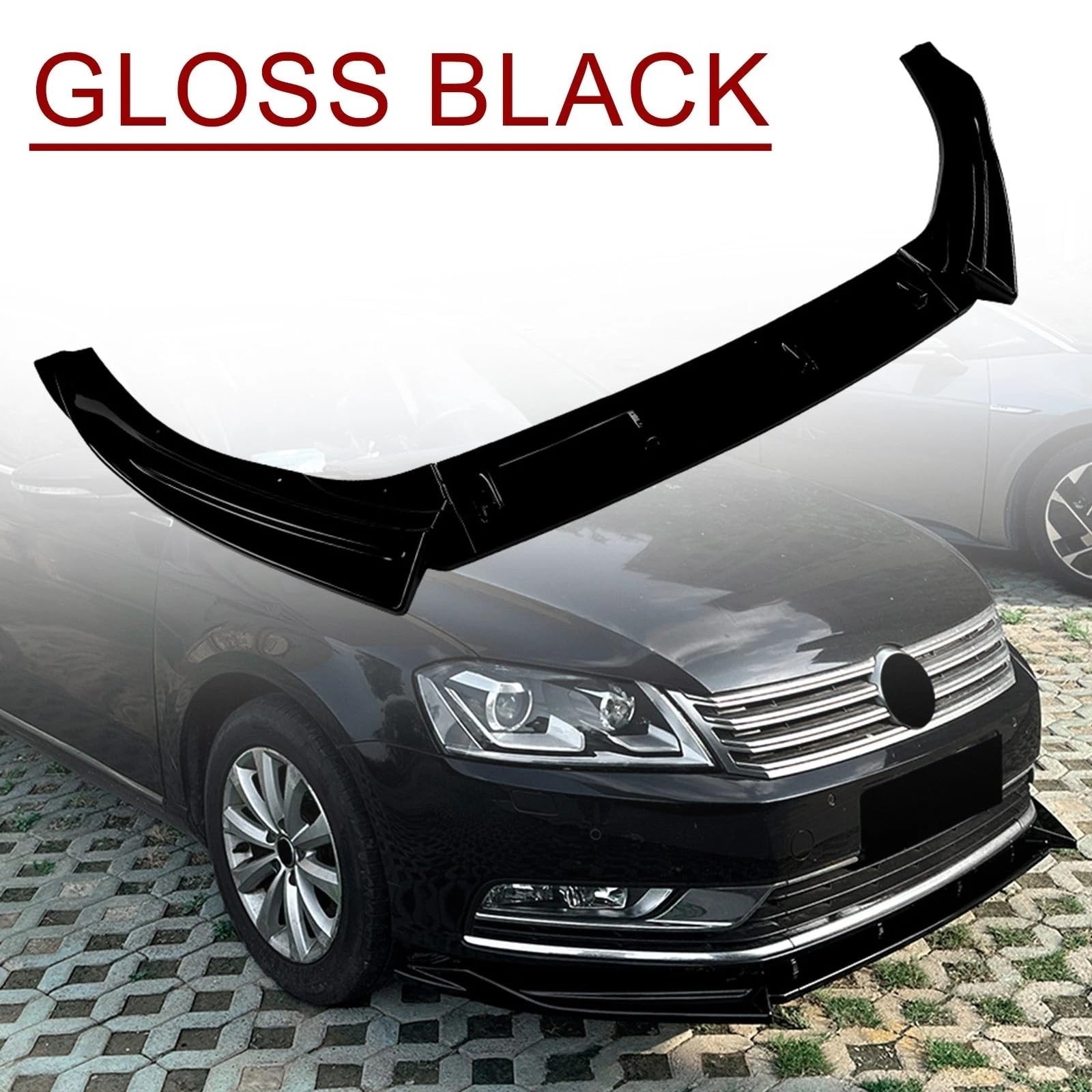 Uniwersalny spoiler Do VW Passat B7 11-15 Standard Version | Glossy Black Przedni Dokładka przedniego zderzaka