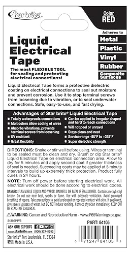 Miniatura 2 de STAR BRITE Cinta Eléctrica Líquida con Aplicador Tapa Cepillo Rojo 4 OZ. (084105B)