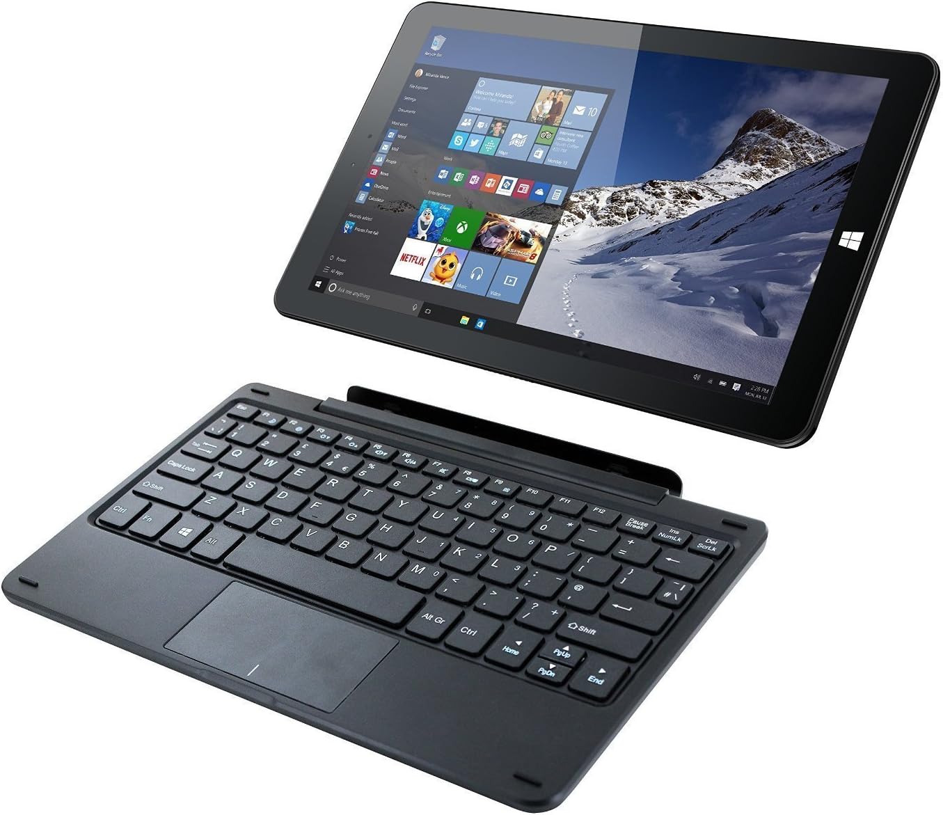 Linx 1010B 10.1 inch Tablet (Black) - (Intel Atom Z3735F Quad Core, 32 GB, 2 GB, Windows 10) Bundle with Keyboard