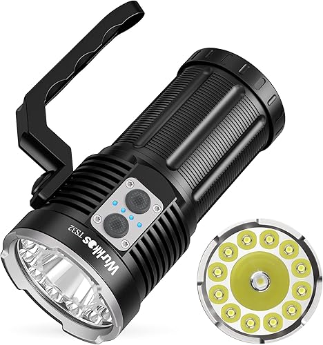wurkkos TS32 - Linterna LED súper brillante de 15000 lúmenes máximo, potente linterna con 12 LH351D y 1 LED SFT40, linterna de mano impermeable,