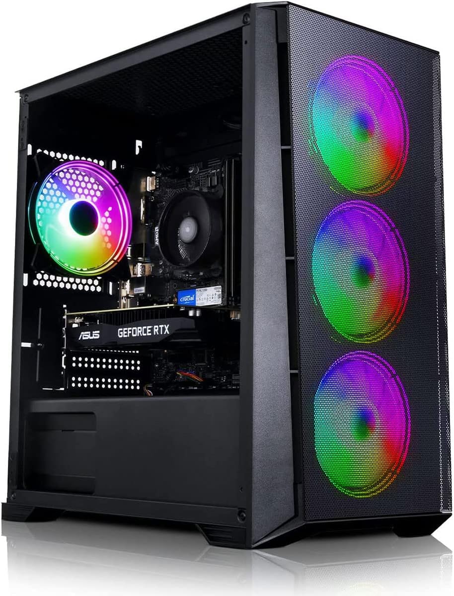 ADMIGaming PC - AMD Ryzen 5 5500 - NVIDIA RTX 3060 8GB GDDR6-16GB 3200MHz DDR4-1TB NVMe - X= Airflow RGB (Black) - WIFI - Windows 11