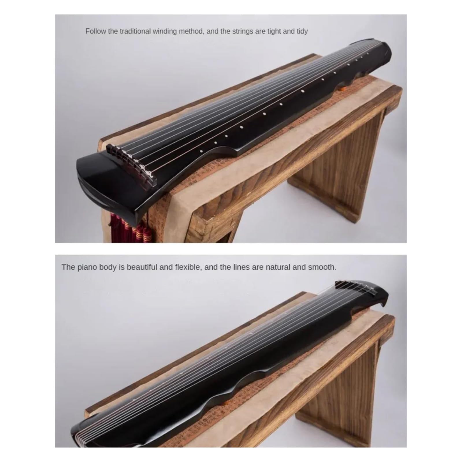 7saitiges Guqin 123 Cm Handgefertigtes Traditionelles Professionelles Saiteninstrument Für Anfänger Guqin Für Anfänger(Bk set 1)