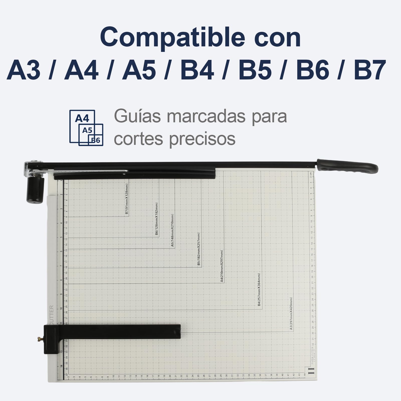 Taglierina a Ghigliottina per Carta A3 con Base in Metallo, Taglierina Capacità 12 Fogli Compatibile con carta A3 A4 A5 B5 B6 B7