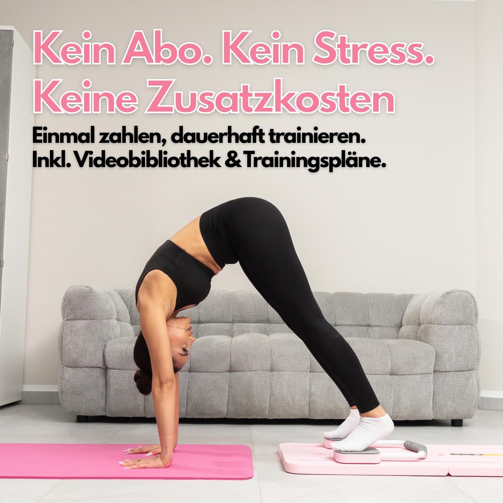 Pro - Faltbarer Pilates Reformer inkl. Videobibliothek (50+ Übungen) & Trainingspläne - 6 in 1 Komplettset – gelenkschonendes Ganzkörpertraining