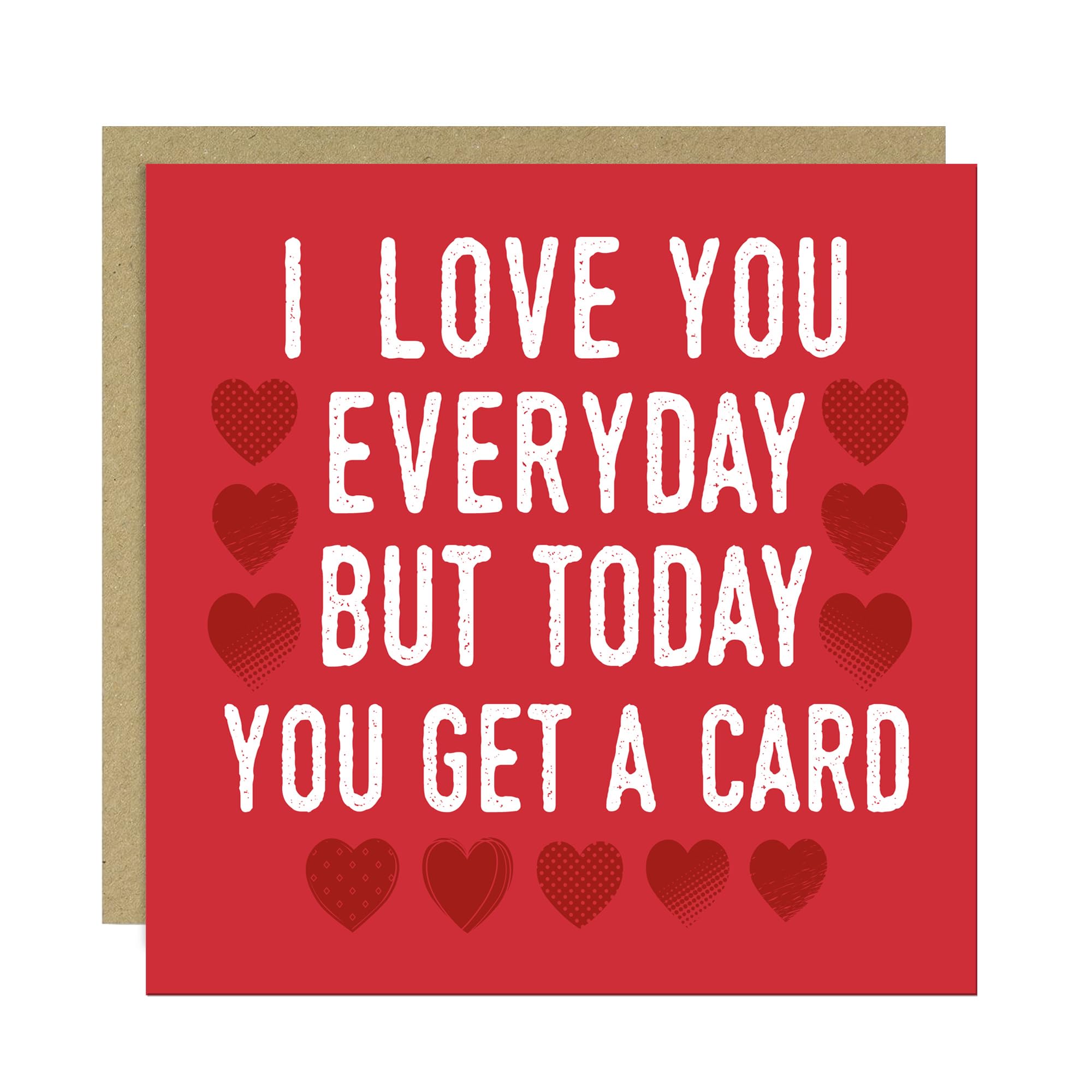 RED OCEAN Valentines Day Card for Wife Husband Girlfriend Boyfriend Anniversary Card For Him Her Loved One I Love You Everyday Funny Card For Anniversary Valentines With Kraft Envelope