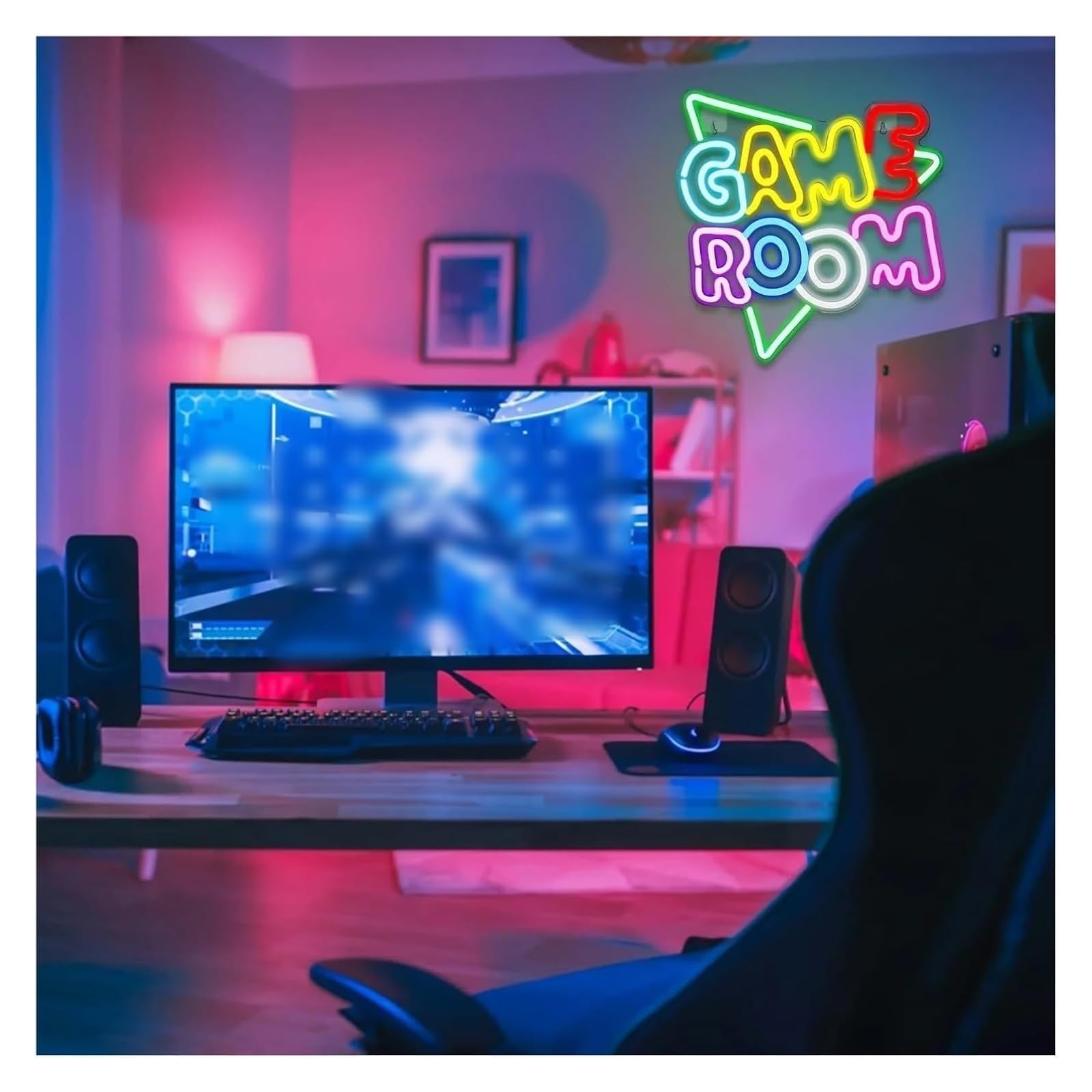 Generico Sala giochi per insegna al neon, luce alimentata dal per vivo per la parete della camera da letto, studio, sala