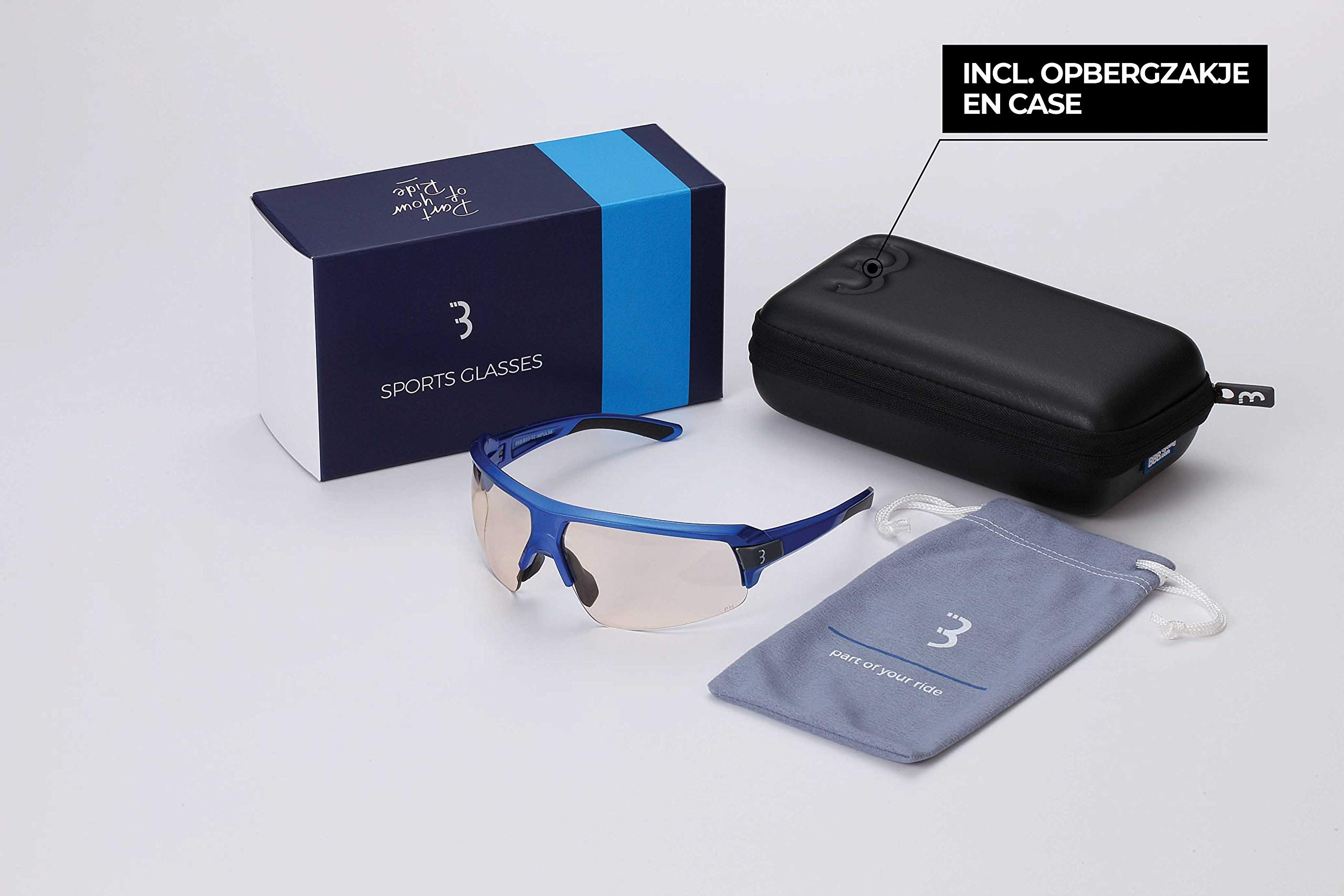 Lunettes De Sport BBB Impulse – Verres Magnétiques Interchangeables (fumé, Jaune, Transparent) – Pour Vélo, Running, Golf