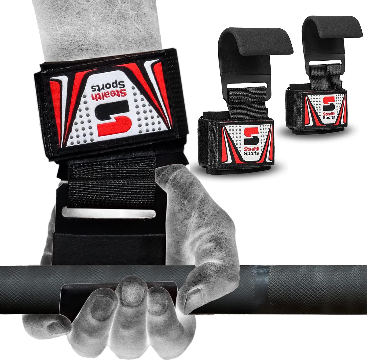 Stealth Sports Weight Lifting Hooks Powerlifting Straps
