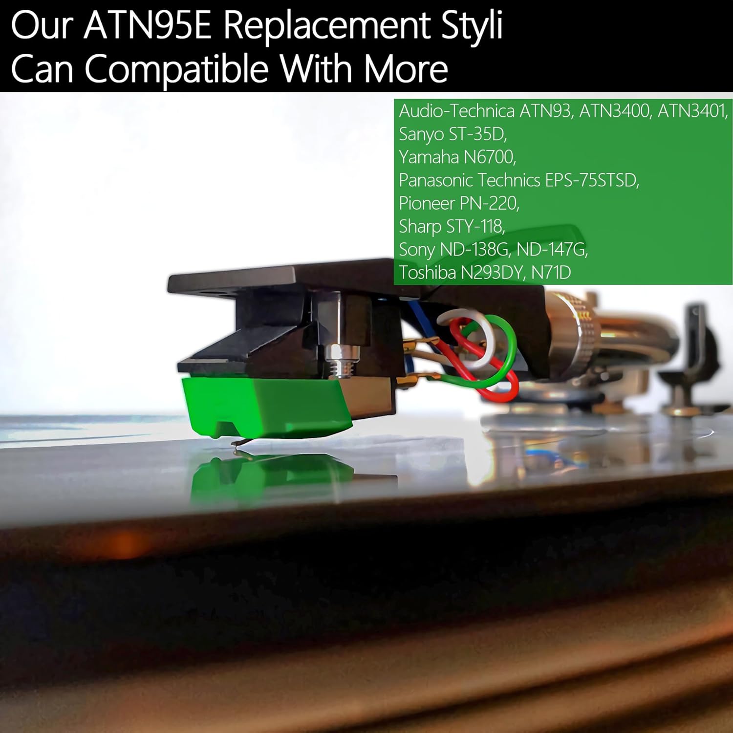 ATN95E Diamond Record Needle Replacement Stylus for Audio-Technica AT-LP120-USB Turntables Record Player, Compatible with AT95E AT93 AT3400 AT3450 Phono Cartridges - Image 5