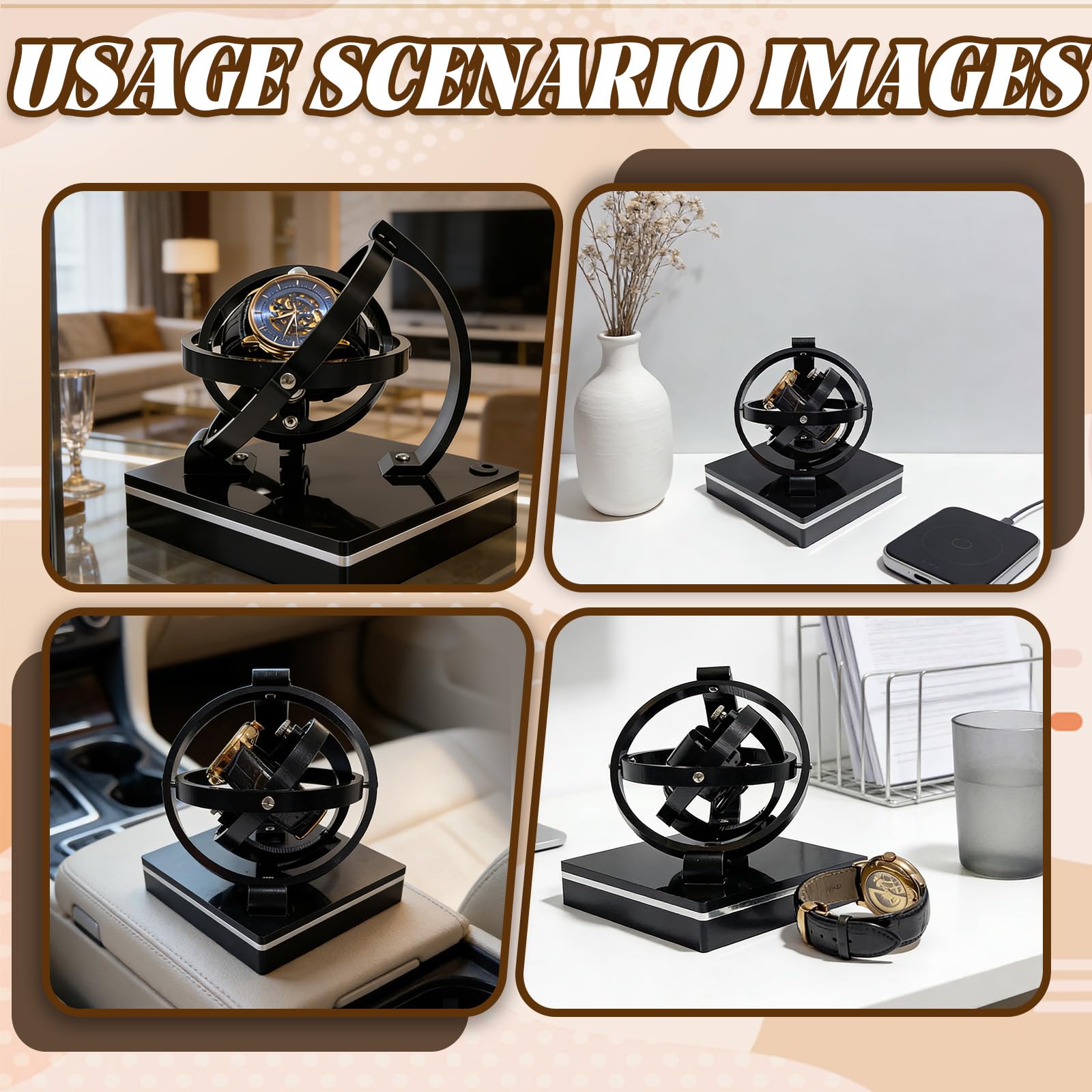Remontoir Montre Automatique Rotatif avec Minuterie Support Mouvement pour Montres Automatiques