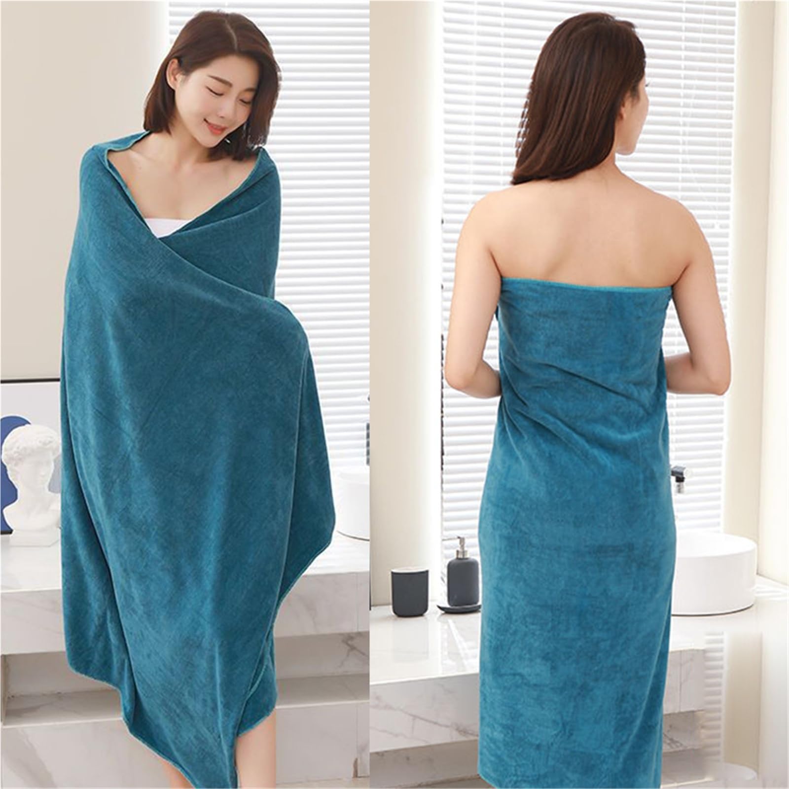 1 asciugamano da bagno in microfibra ispessita, super assorbente e ad asciugatura rapida, multiuso, per viaggi, sport, bagno, bagno (rosso vino, 110 x 200 cm)