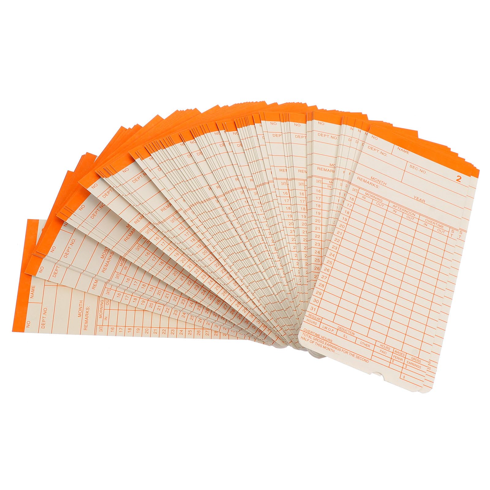 PACKOVE 100 Sheets Monthly Format Time Cards for Attendance Clock Warehouse Use Recording Paper Cards Weekly for Office Punch-in