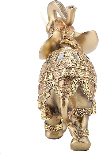 Miniatura 8 de Estatua de elefante dorado, estatua de elefante vintage de Feng Shui, figura coleccionable de elefante de la suerte de Feng Shui, escultura de
