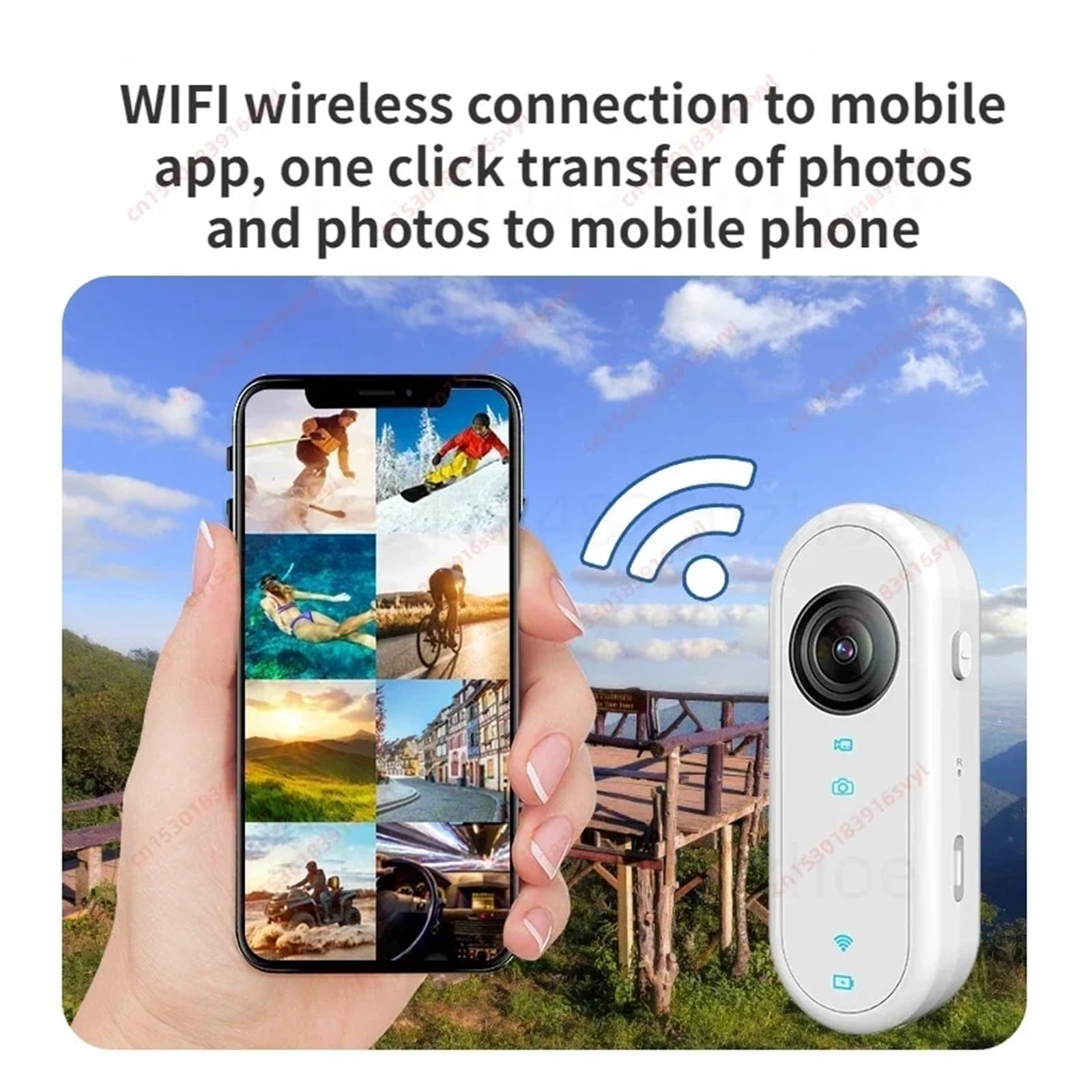 Mini telecamera tascabile WiFi AP visualizzazione remota telecamere sportive HD 1080P for videoregistratore da viaggio for motociclisti