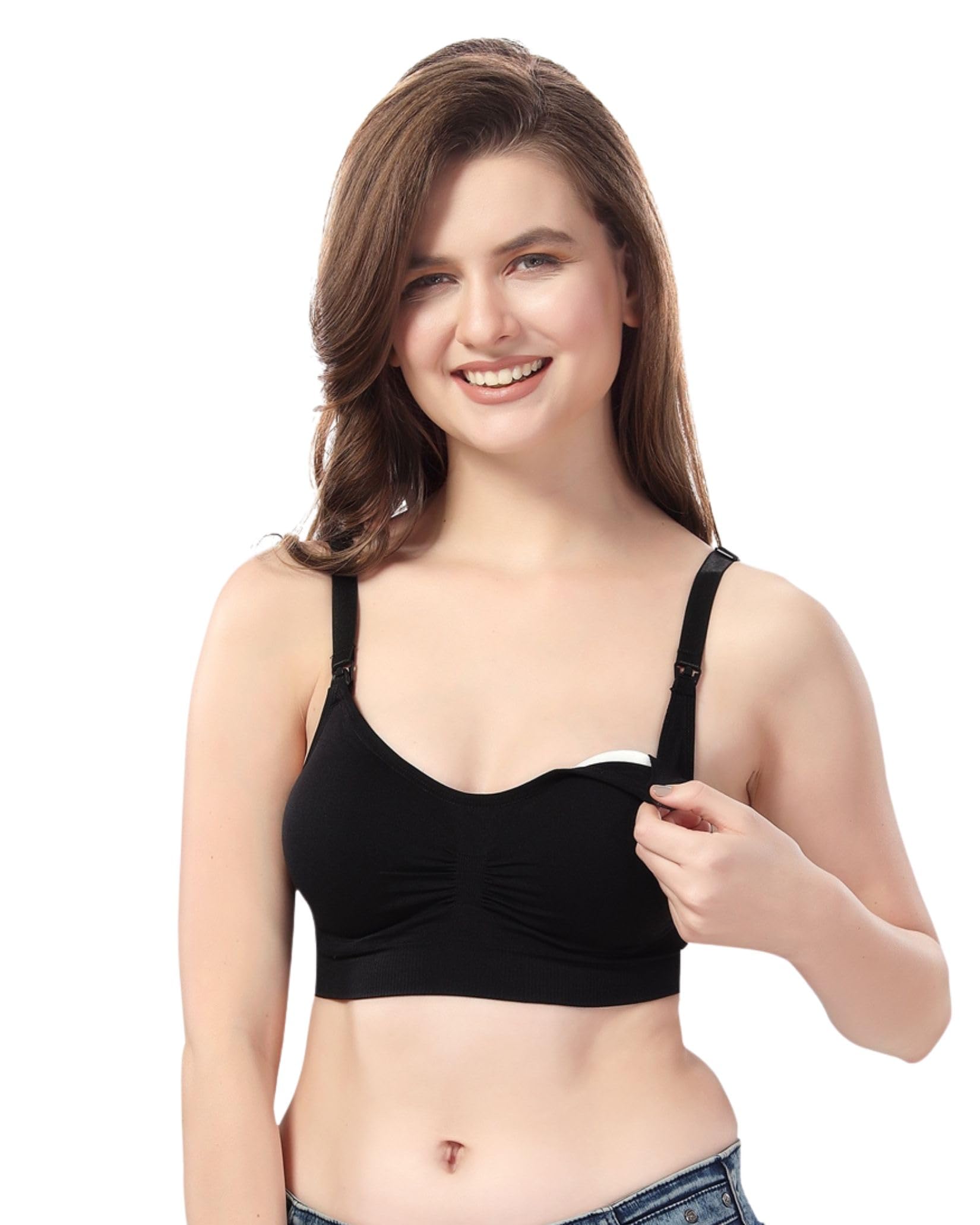 FabmeWomen's Cotton Padded, Non-Wired, Nursing Bra - Pack of 1